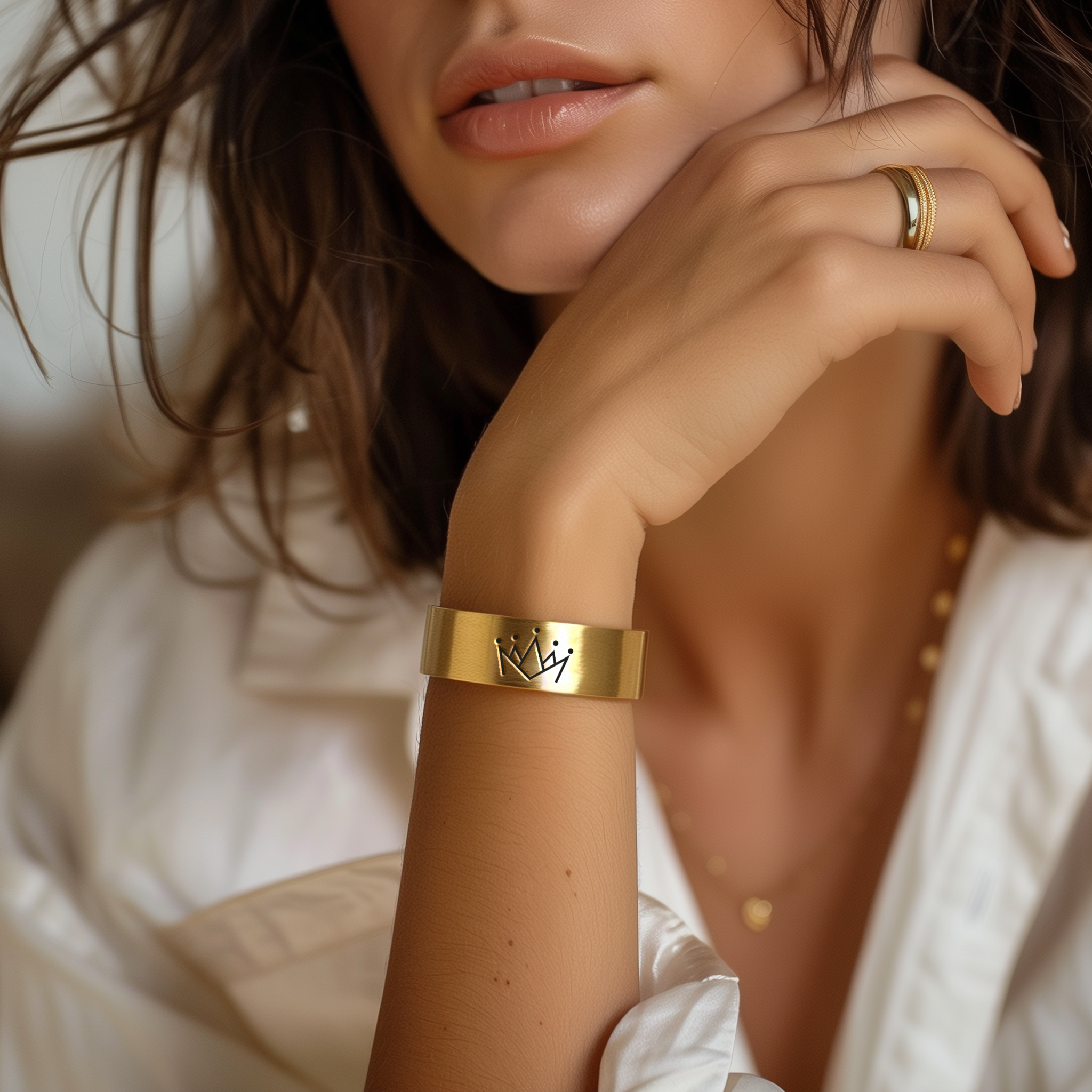 14k Gold Crown Bracelet