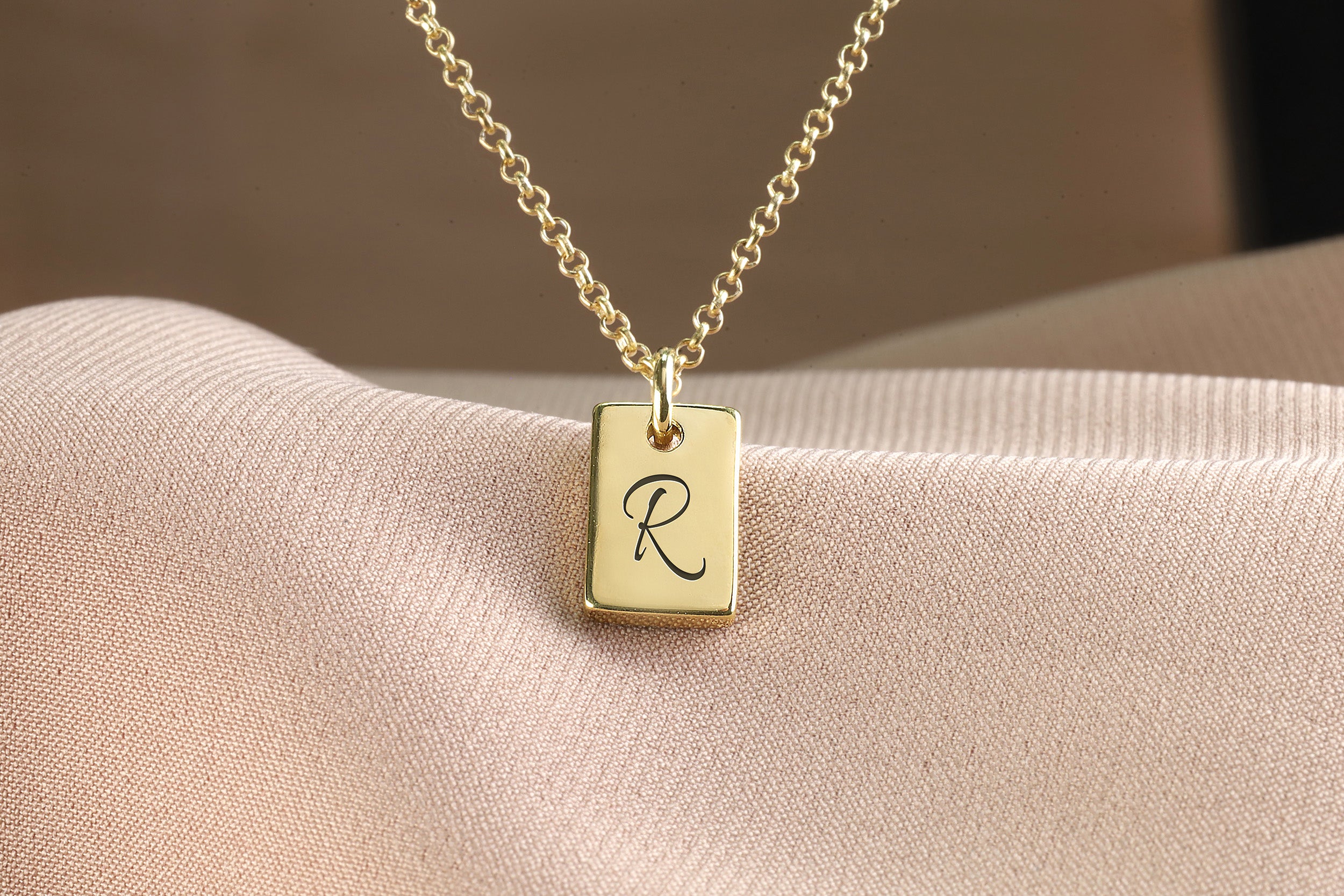 Handwritten Name Initial Gold Necklace