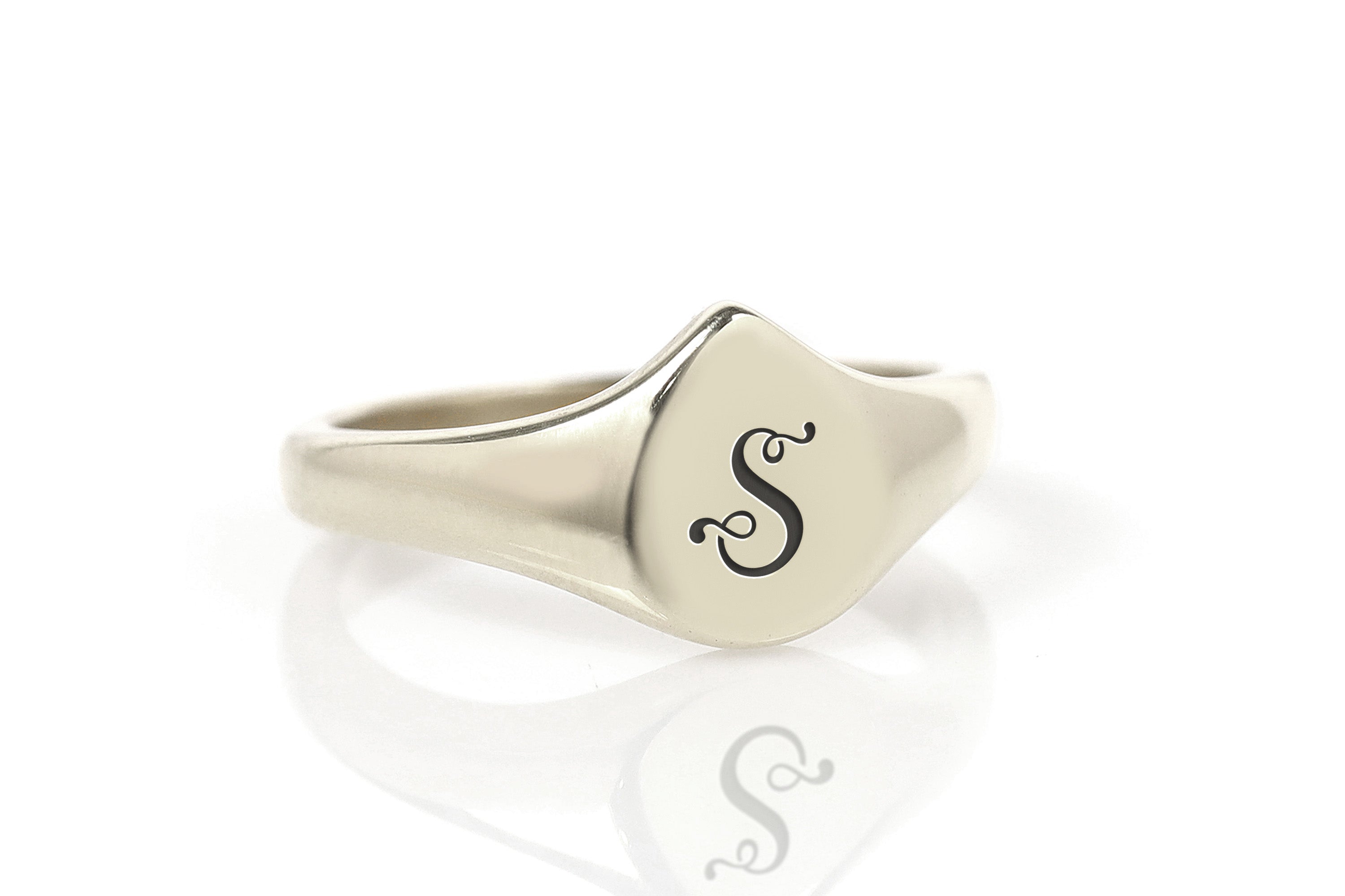 Engraved Vintage Letter Ring