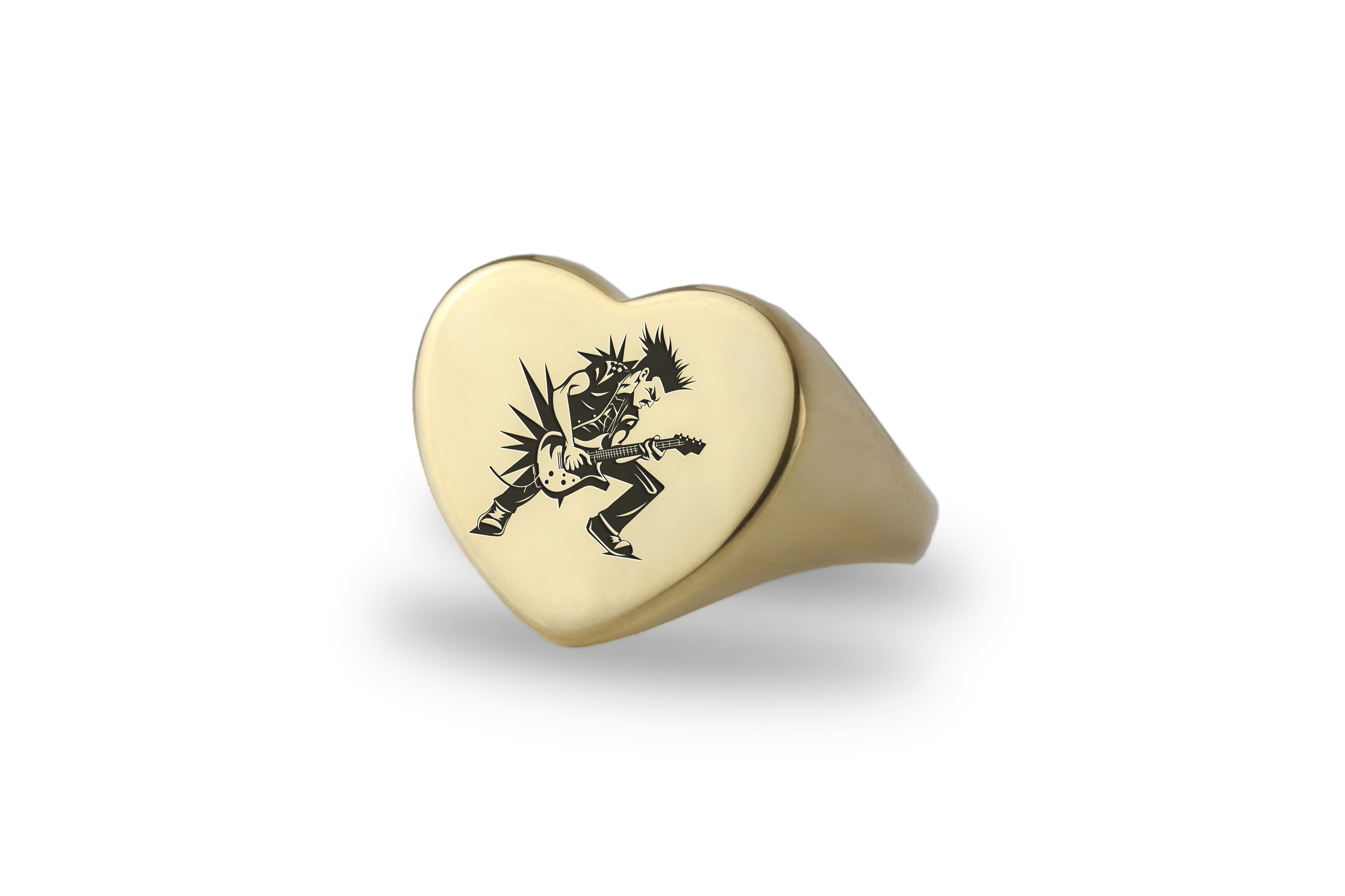 Rock N Roll Gold Signet Ring