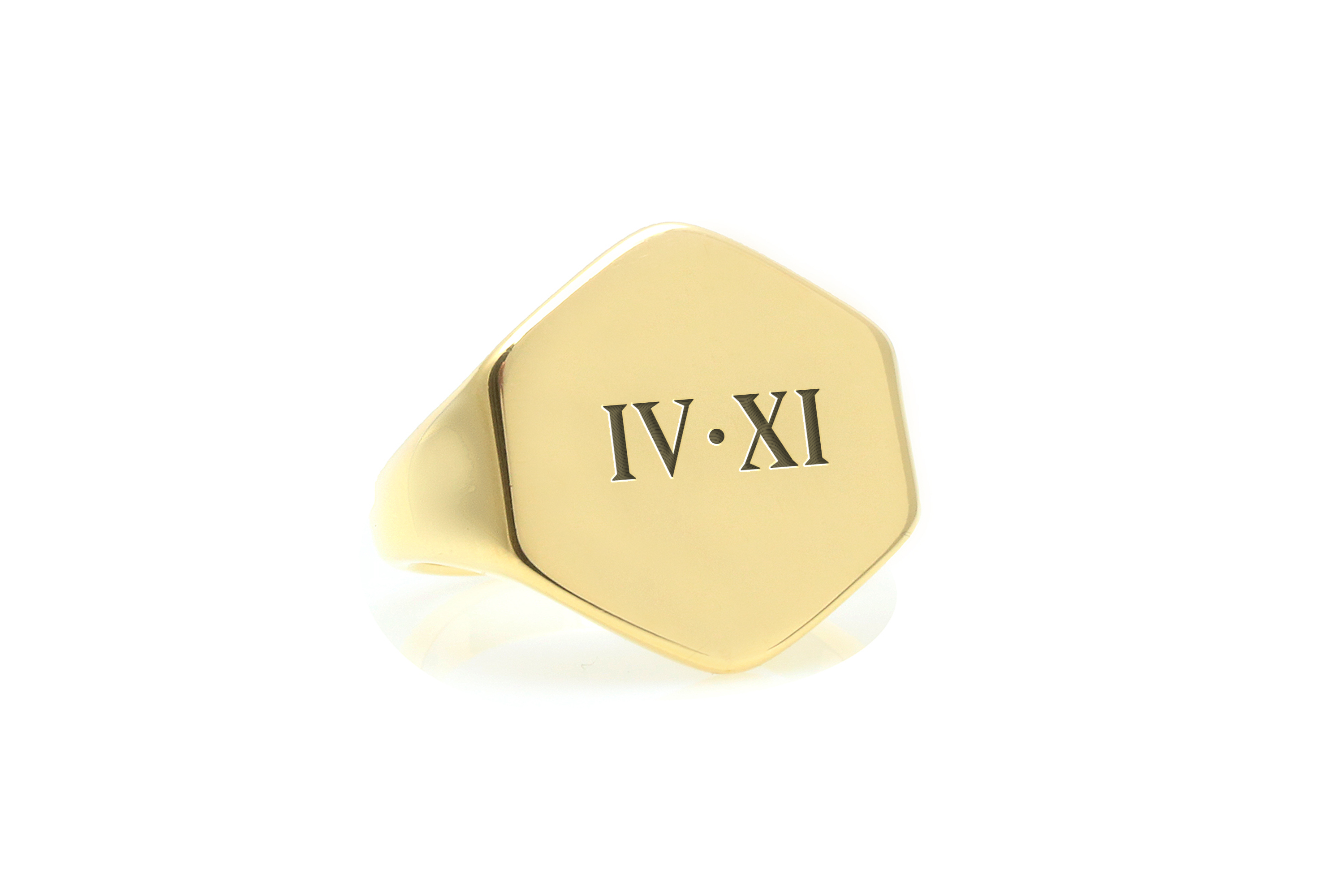 Personalized Roman Numbers Gold Ring