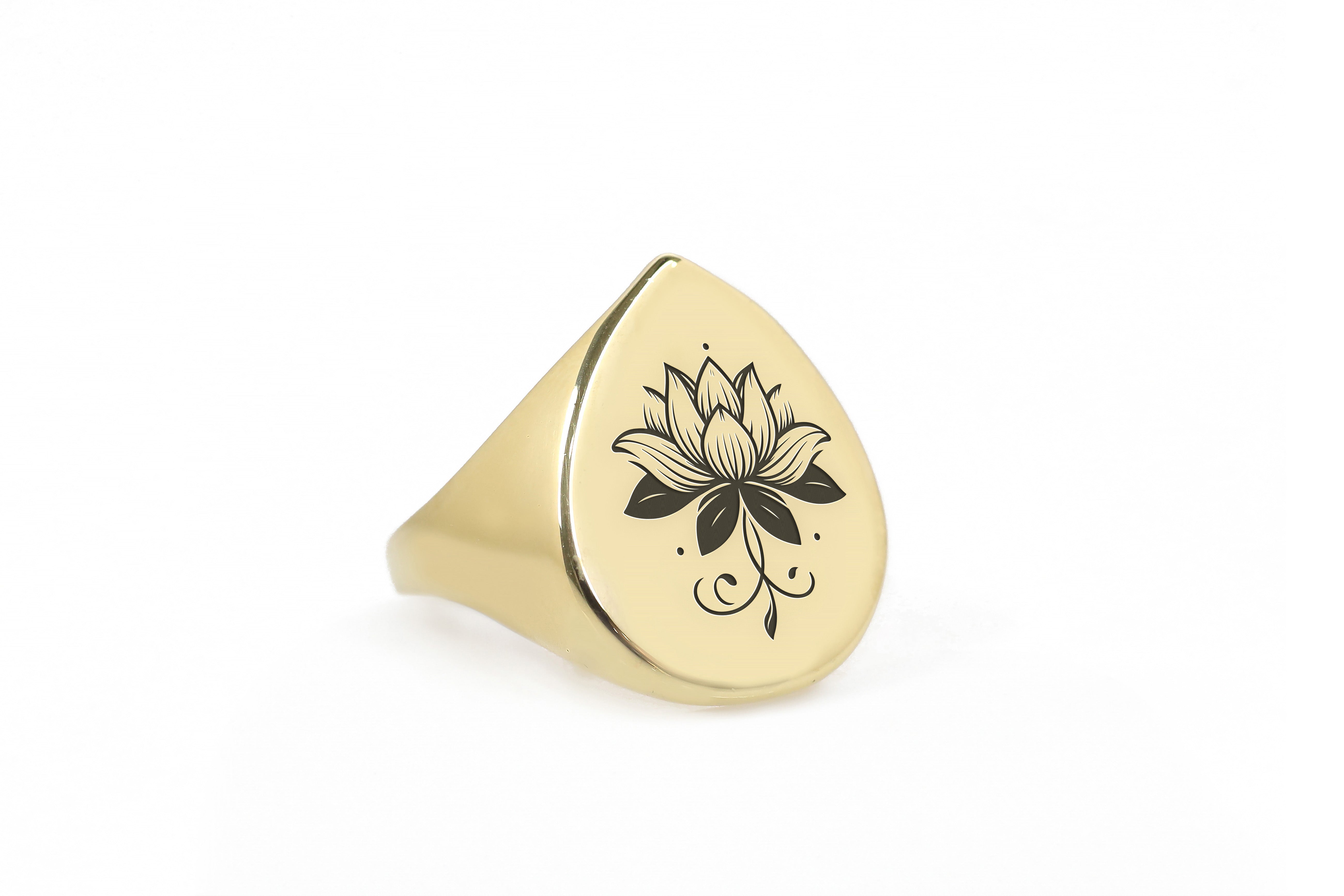 14k Gold Lotus Flower Ring