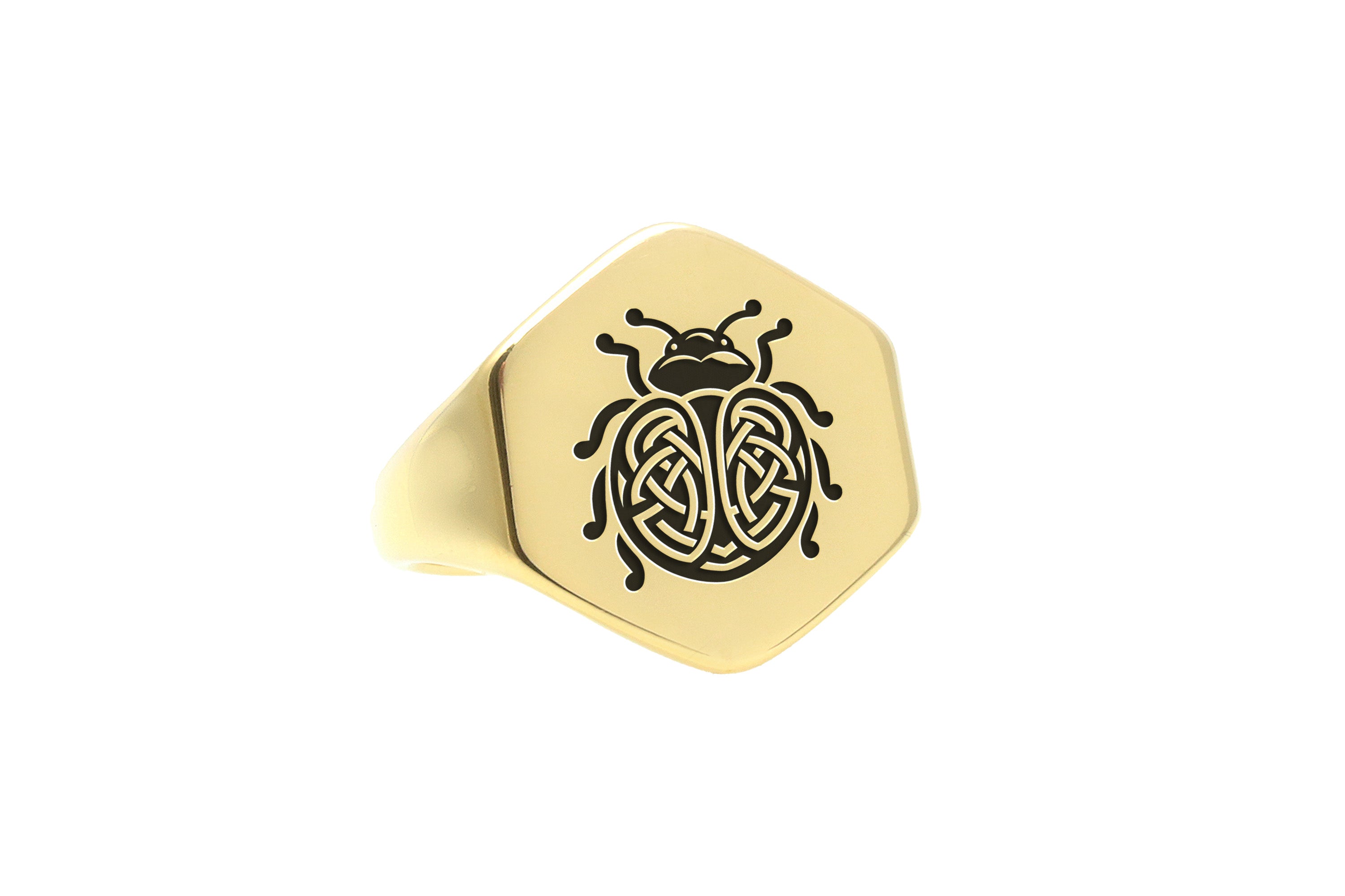 14k Gold Ladybug Signet Ring