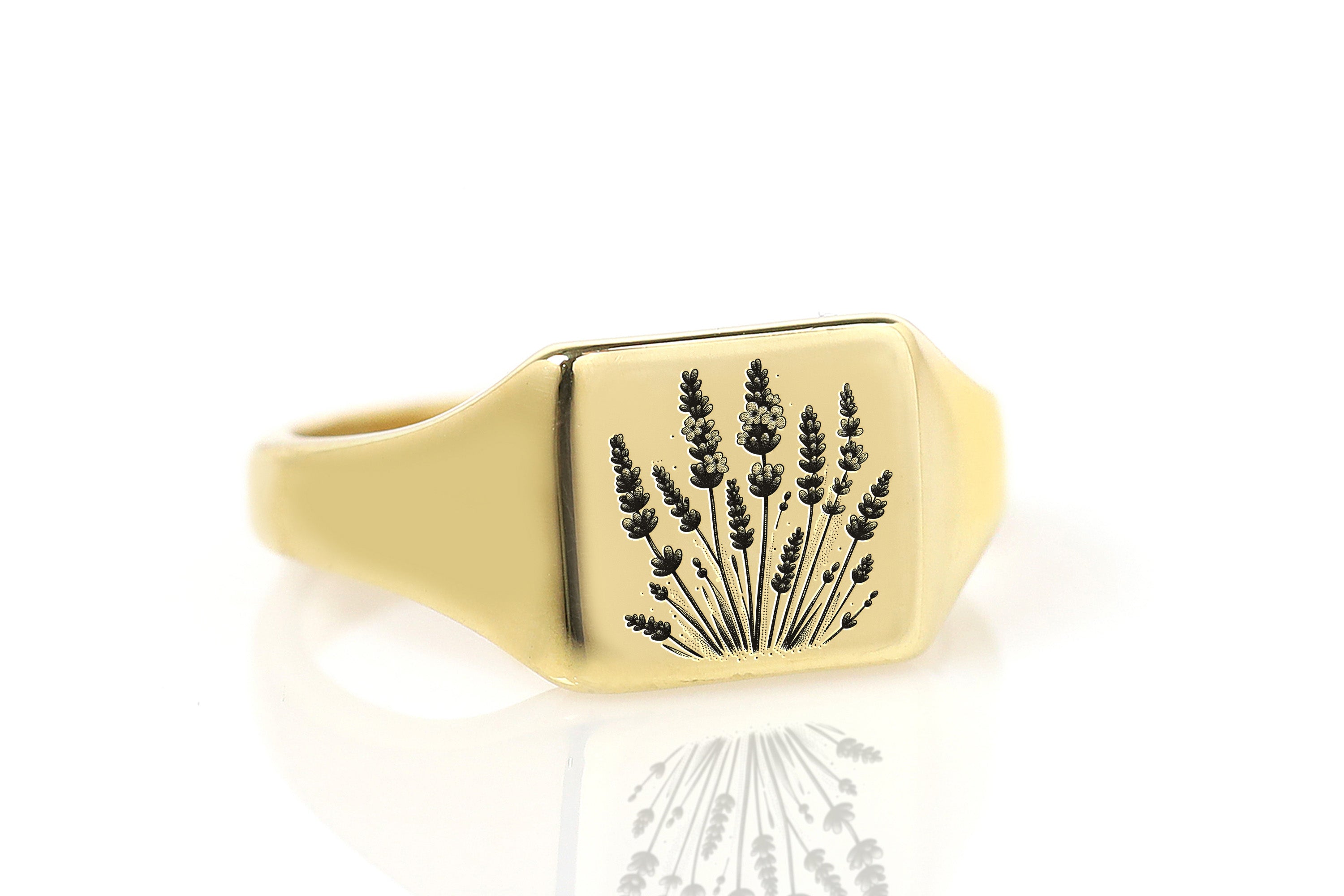 14k Gold Lavender Signet Ring