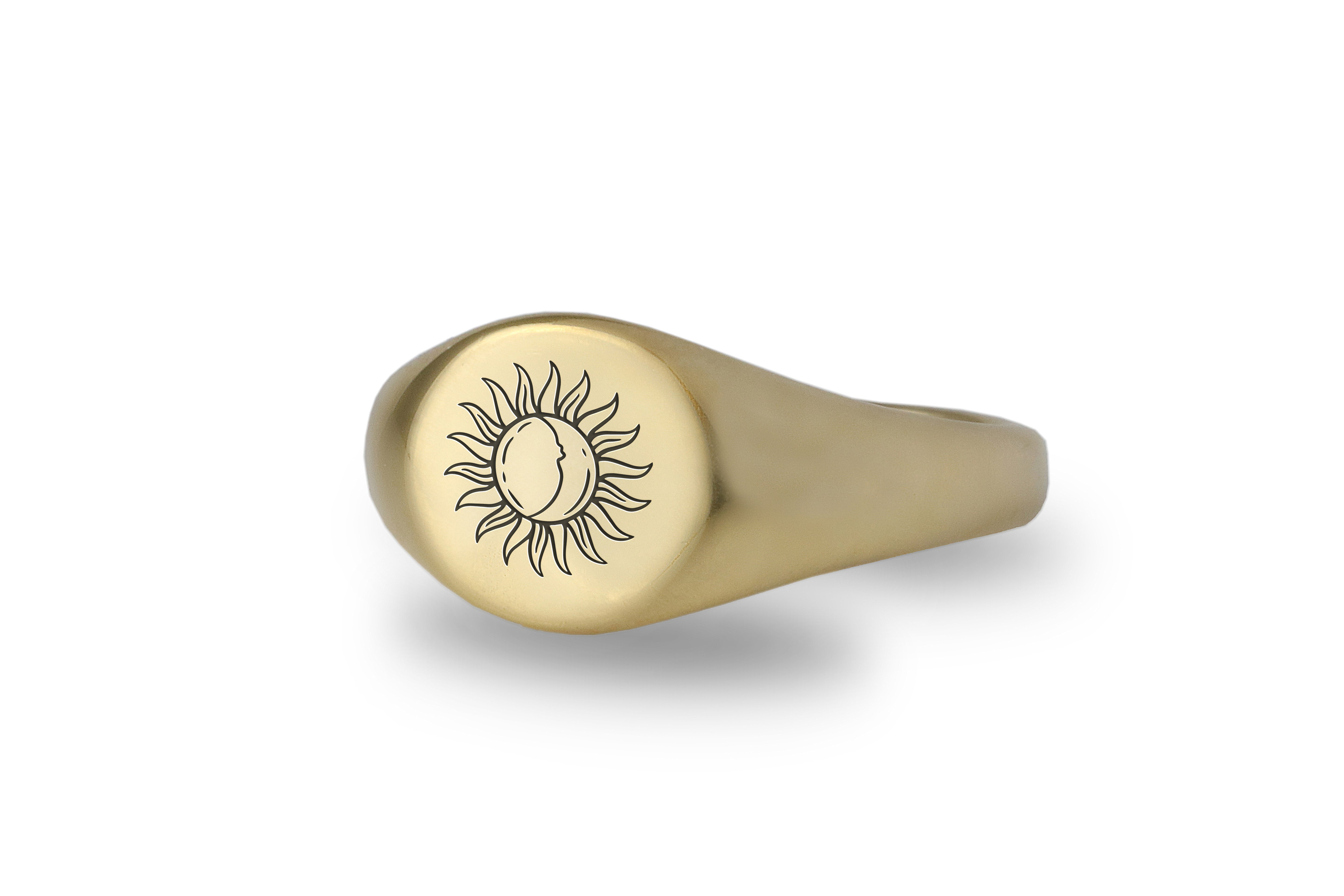 14k Gold Sun Signet Ring