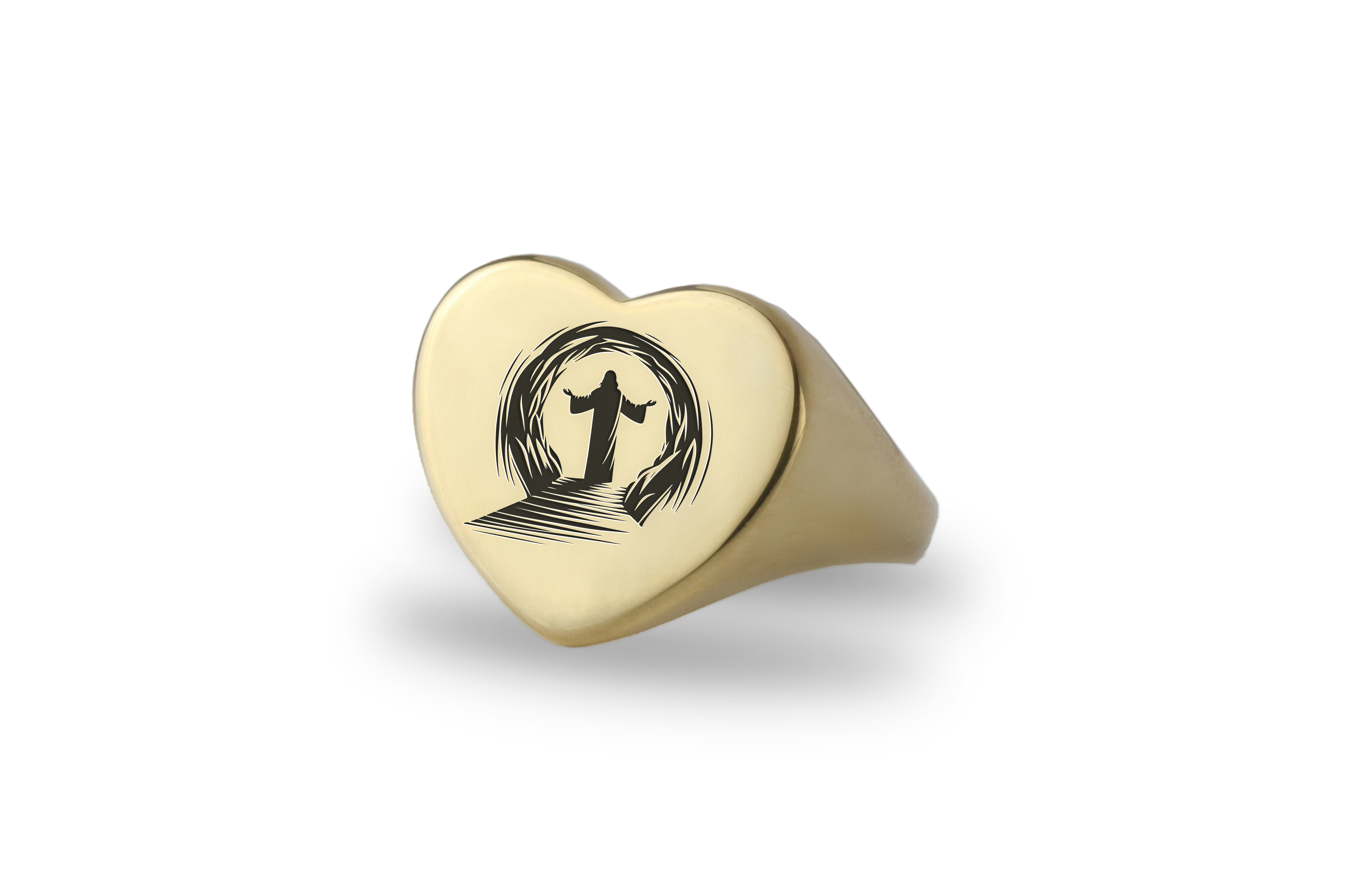 Engraved Jesus Signet Ring
