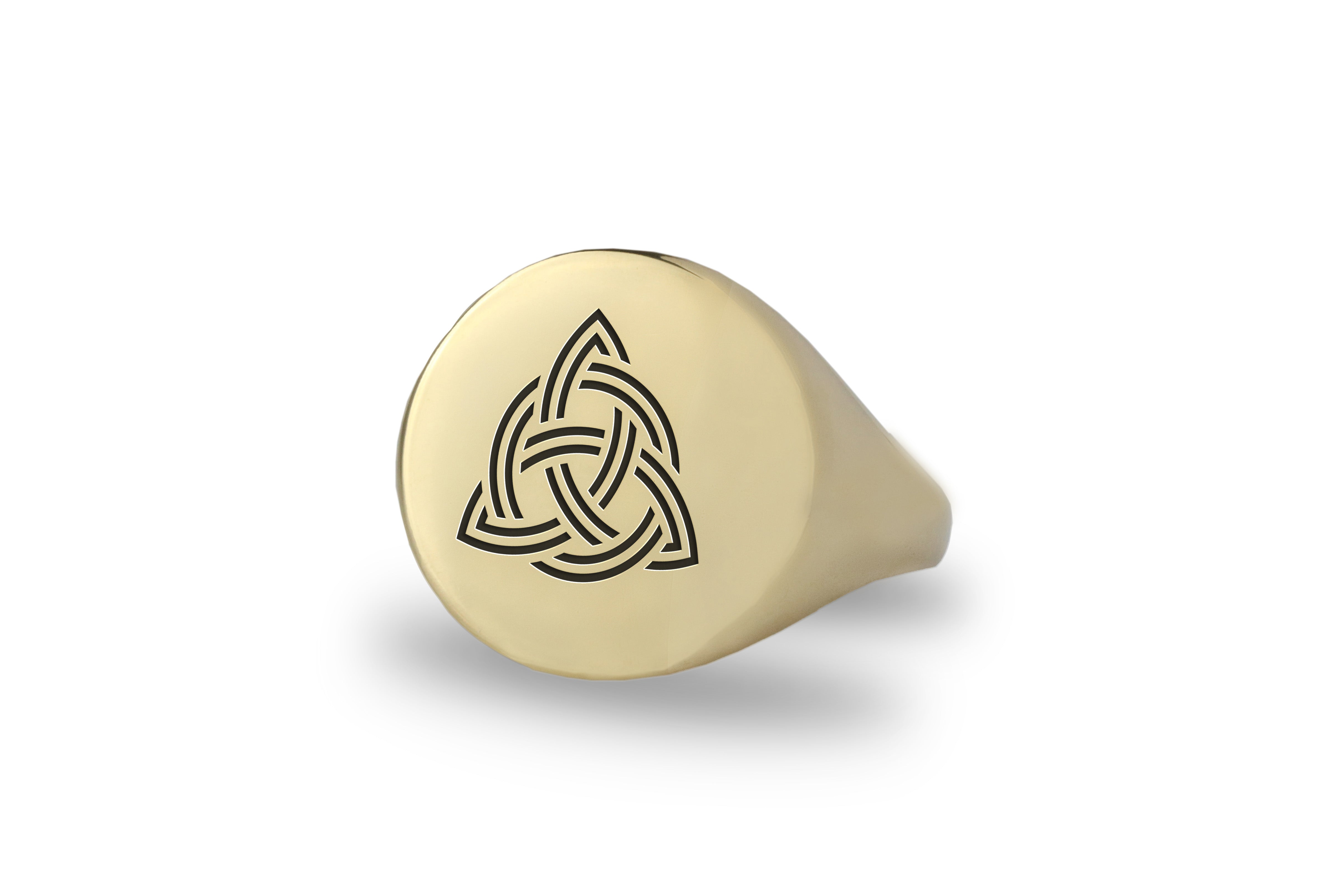 Engraved Trinity Signet Ring