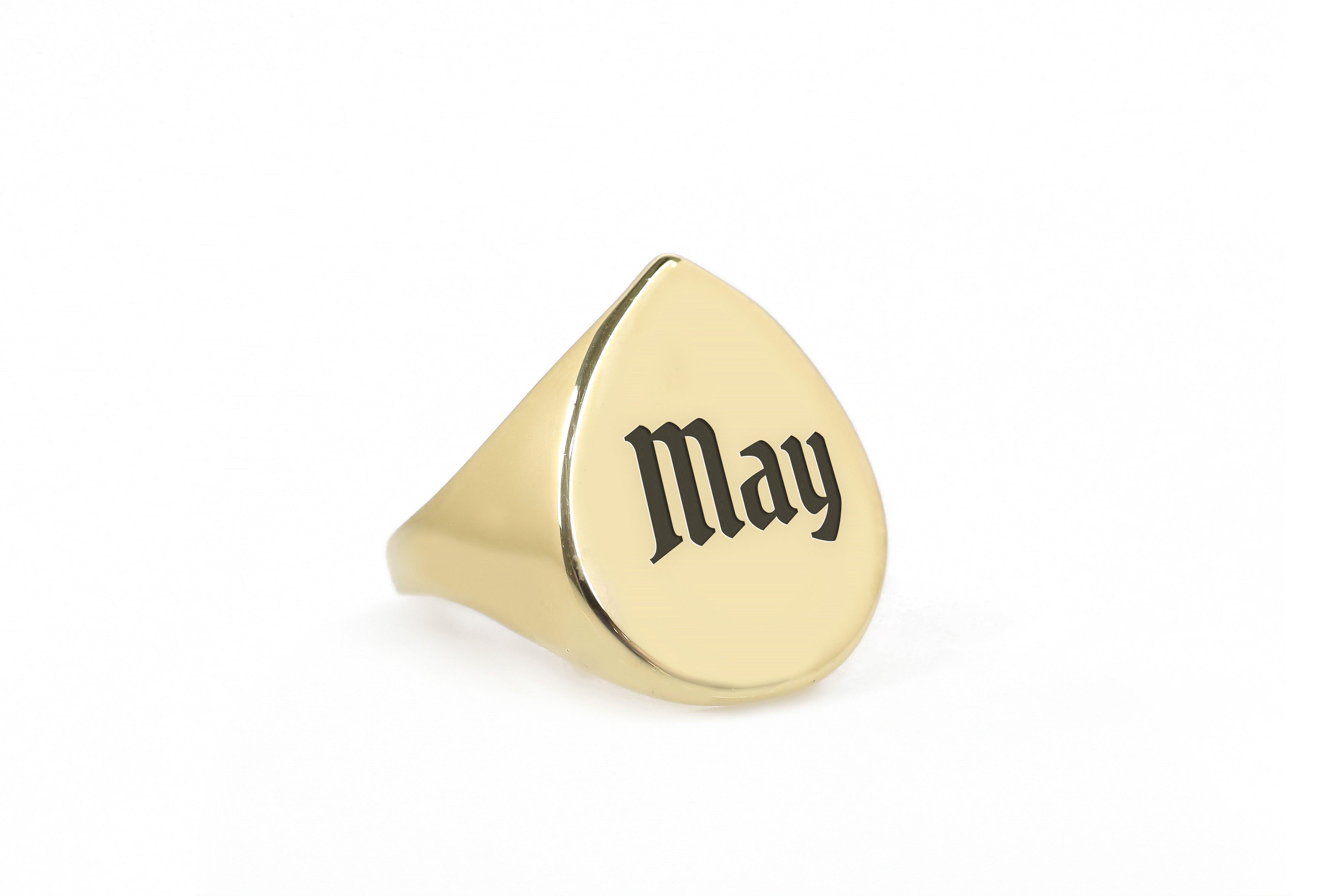 14k Gold Name Signet Ring