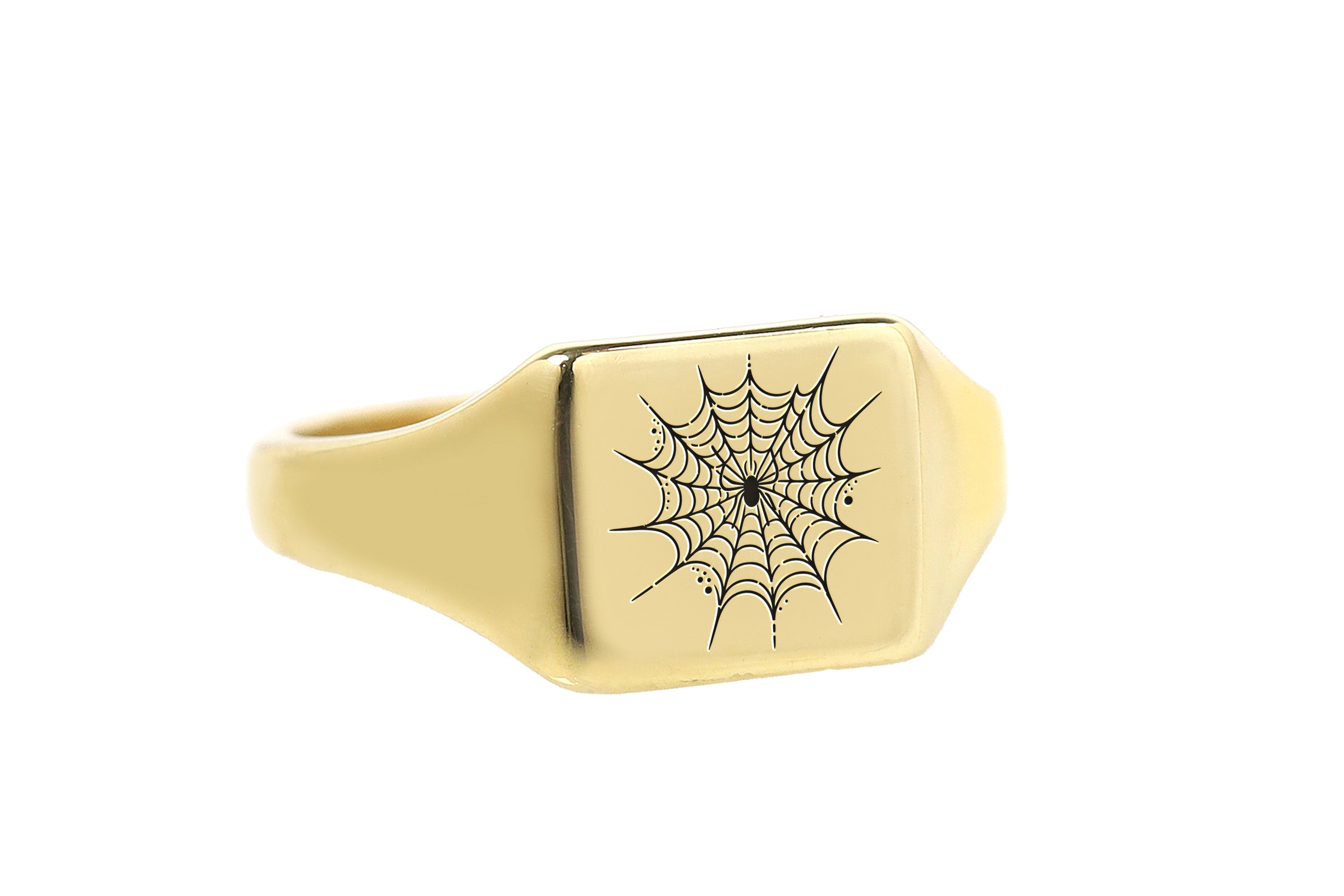 Spider Cobweb Engraving Ring