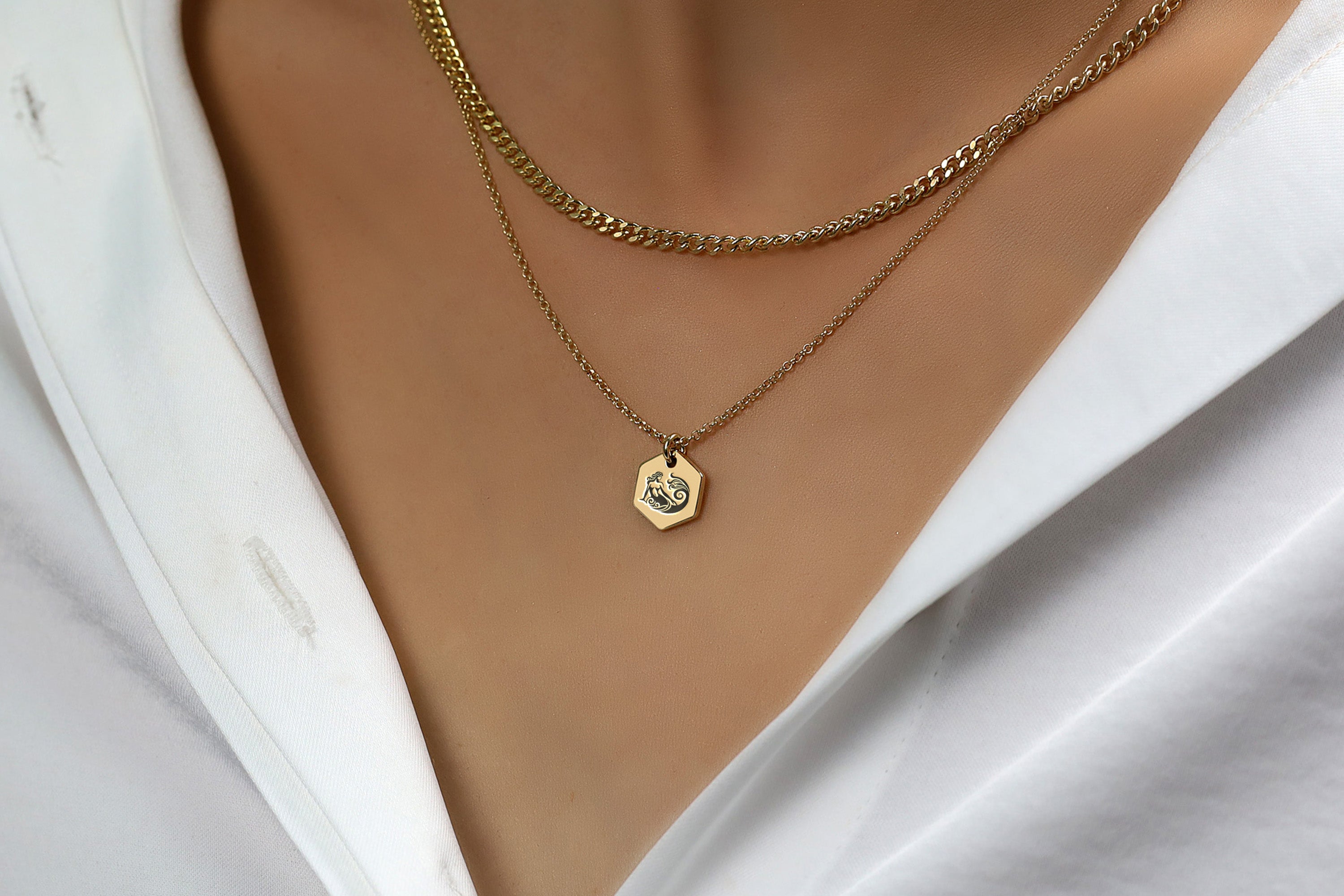 Custom Mermaid Gold Necklace