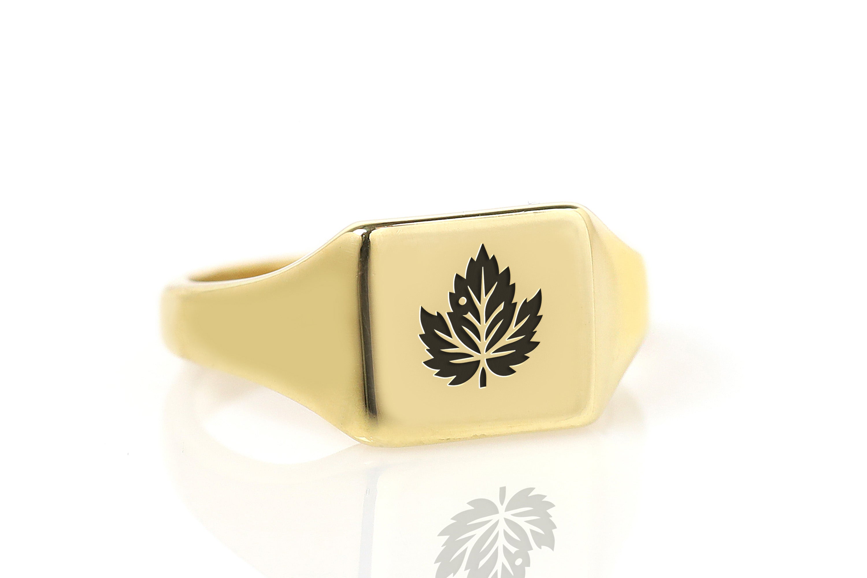 Maple Tree Leaf Signet Ring