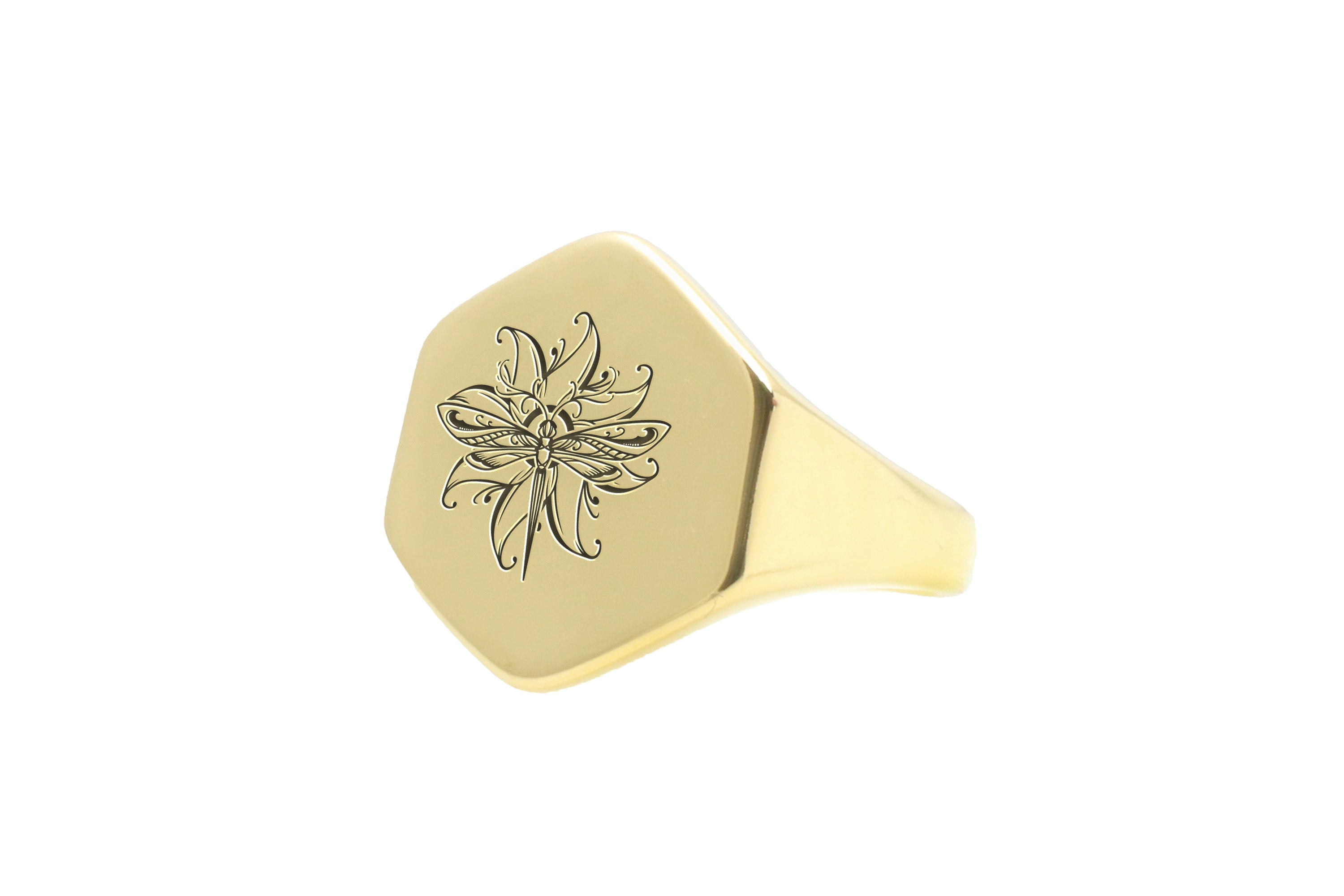 Engraved Dragon Fly Ring