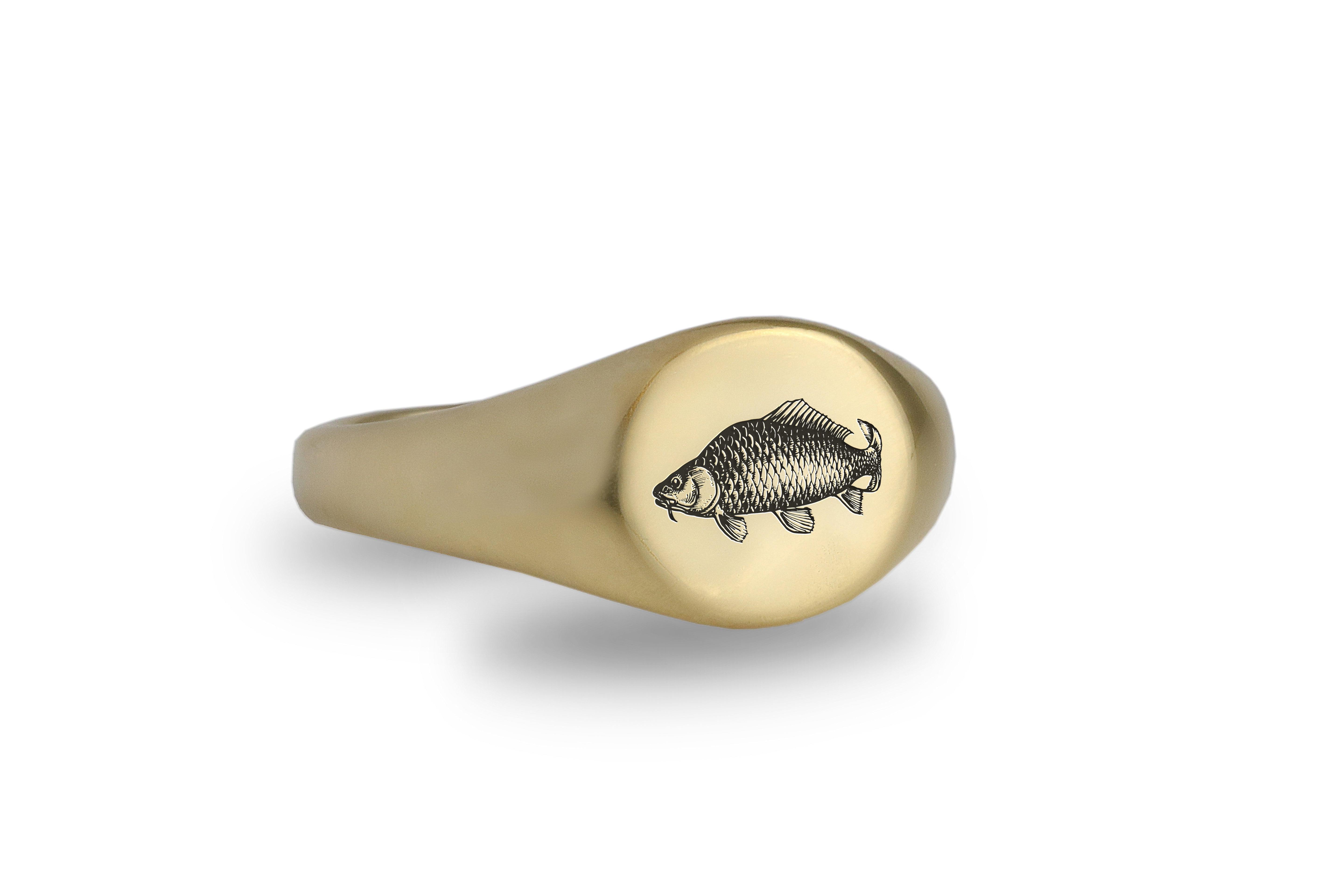 Gold Carp Signet Ring