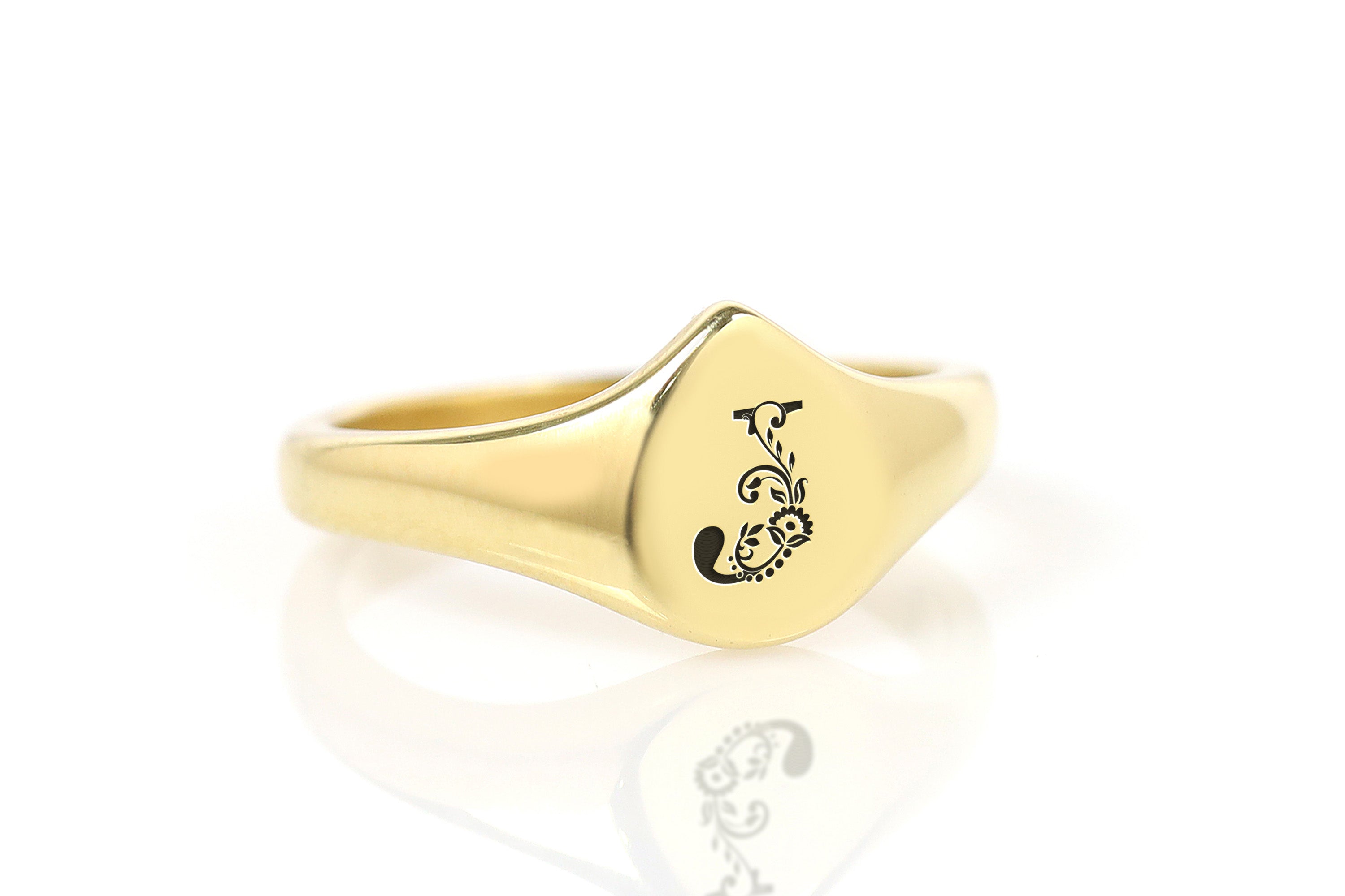 Engraved Name Initials Ring