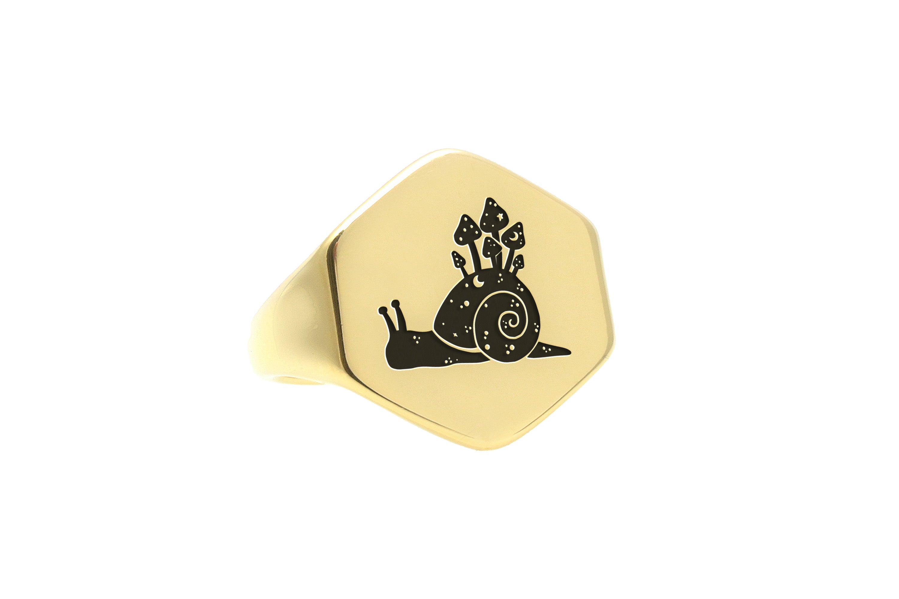 Personalized Snail Signet Ring