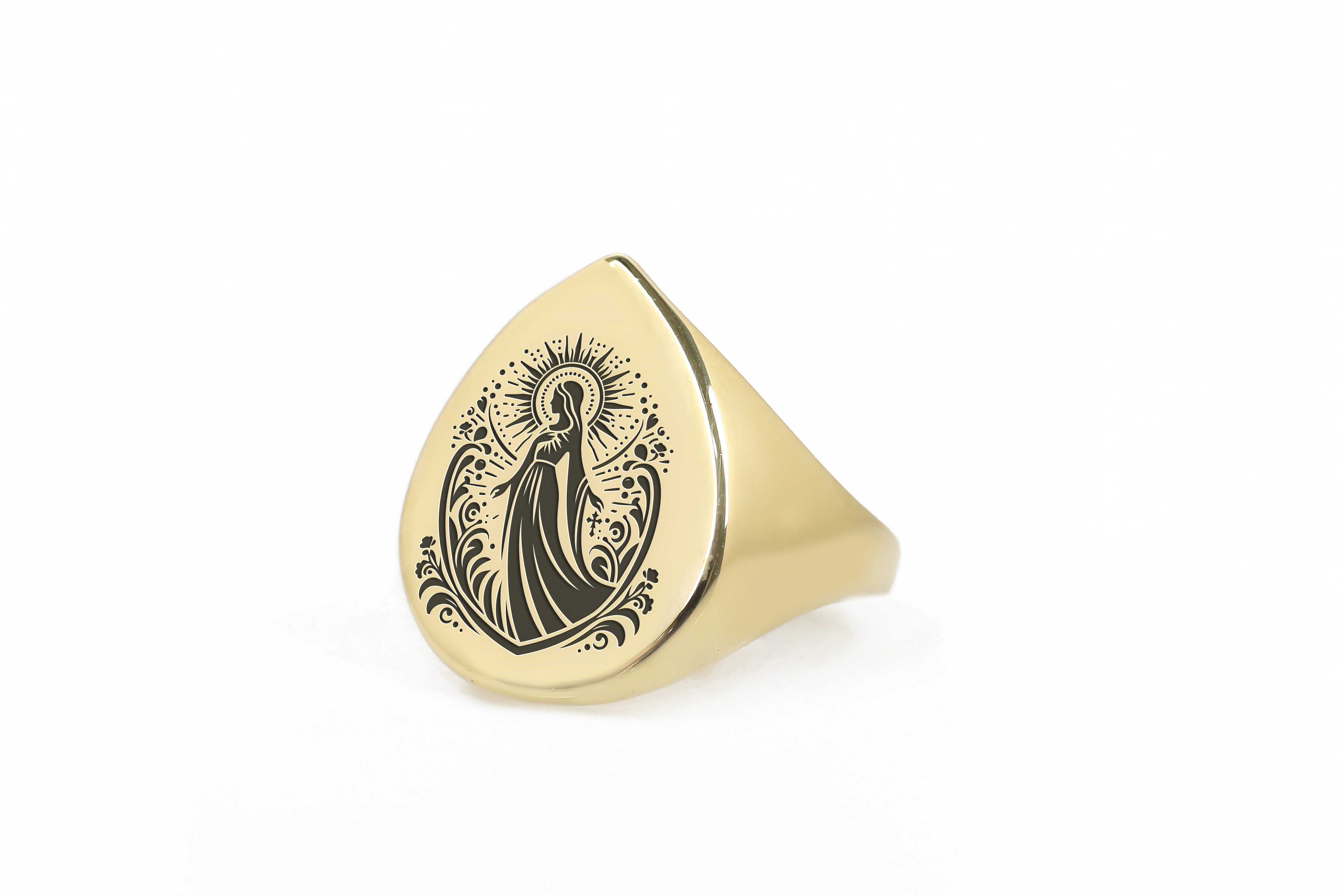 24k Gold Virgin Mary Ring