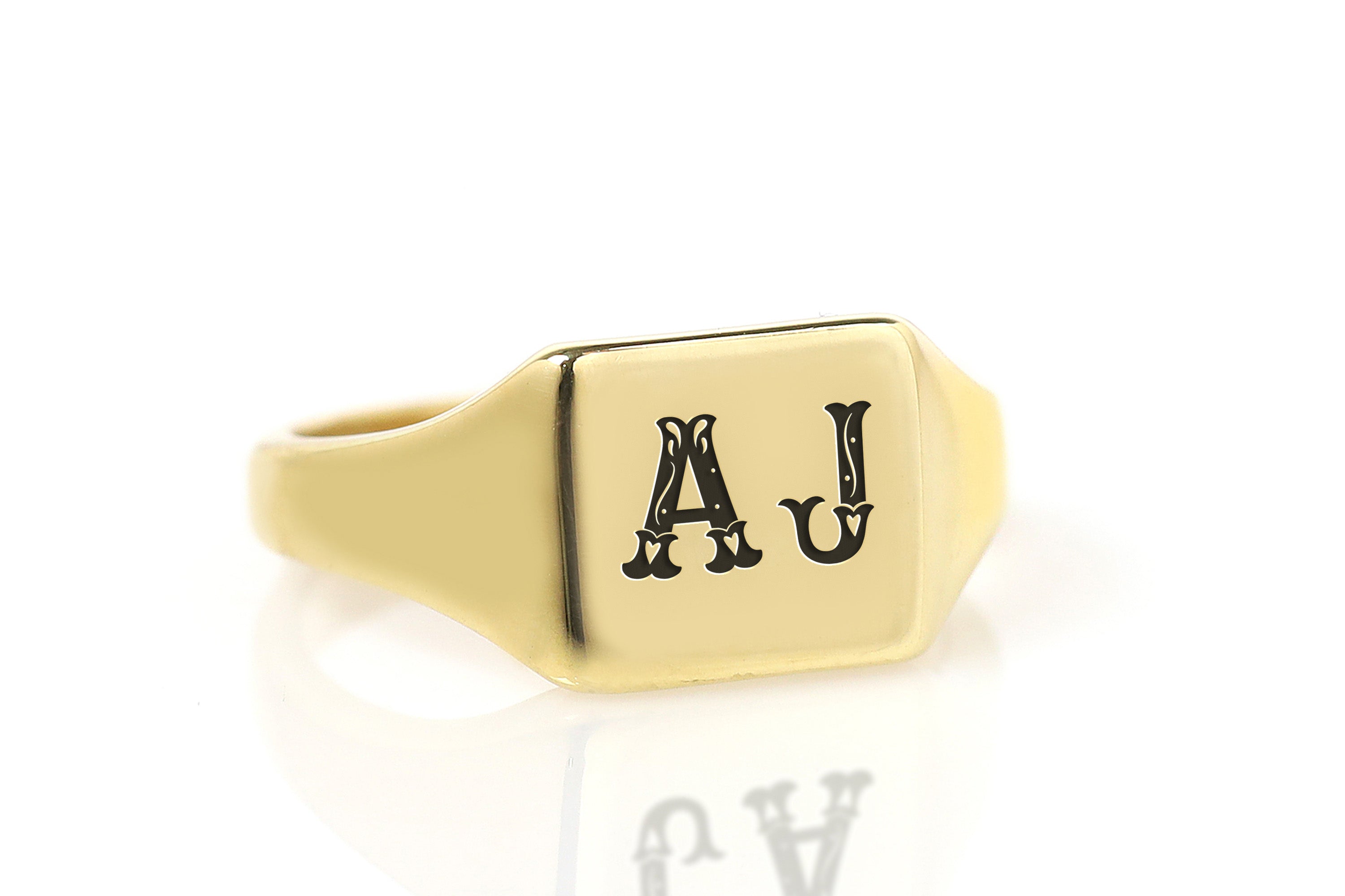 Gold Name Initial's Ring