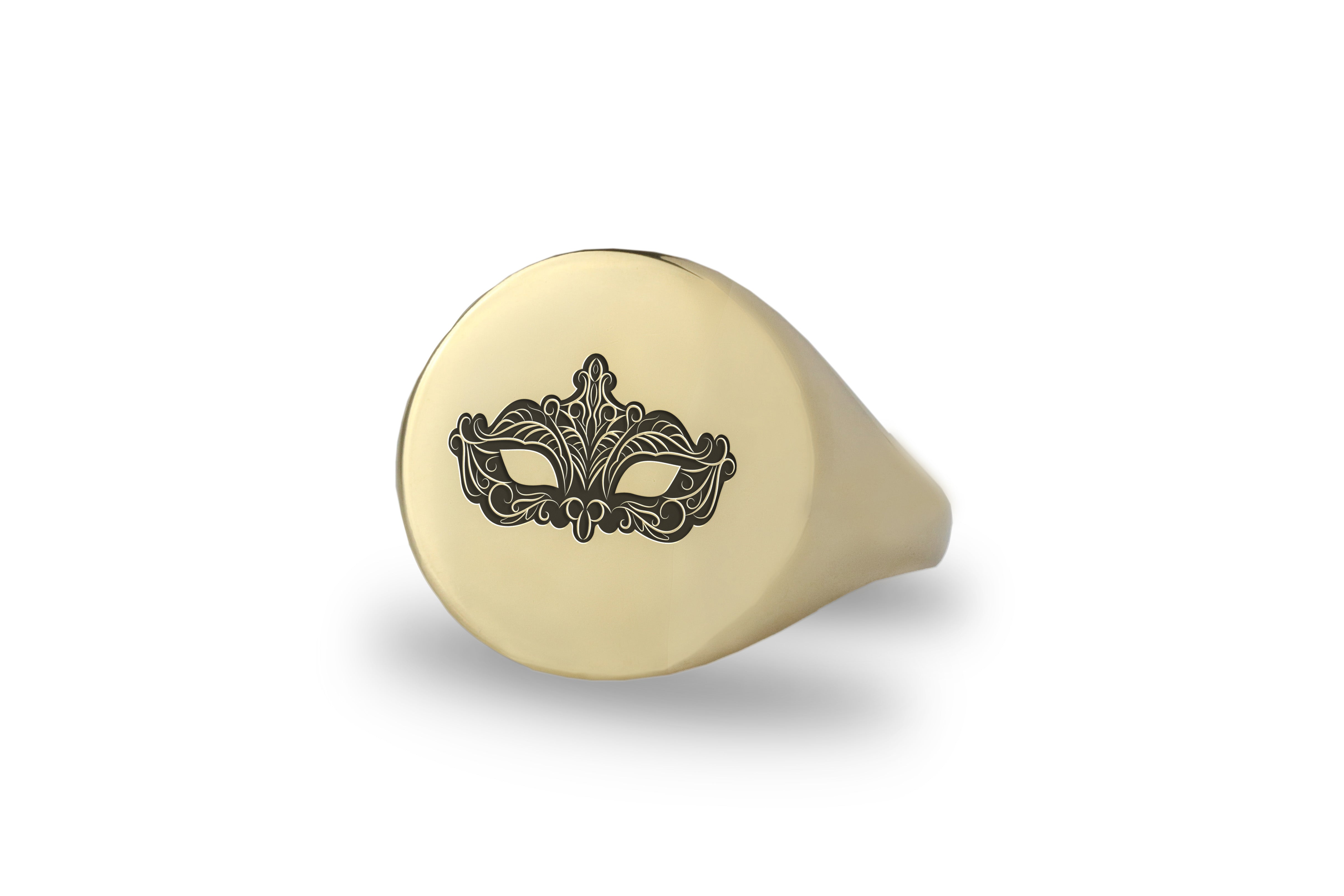 Carnival Mask Engraved Ring