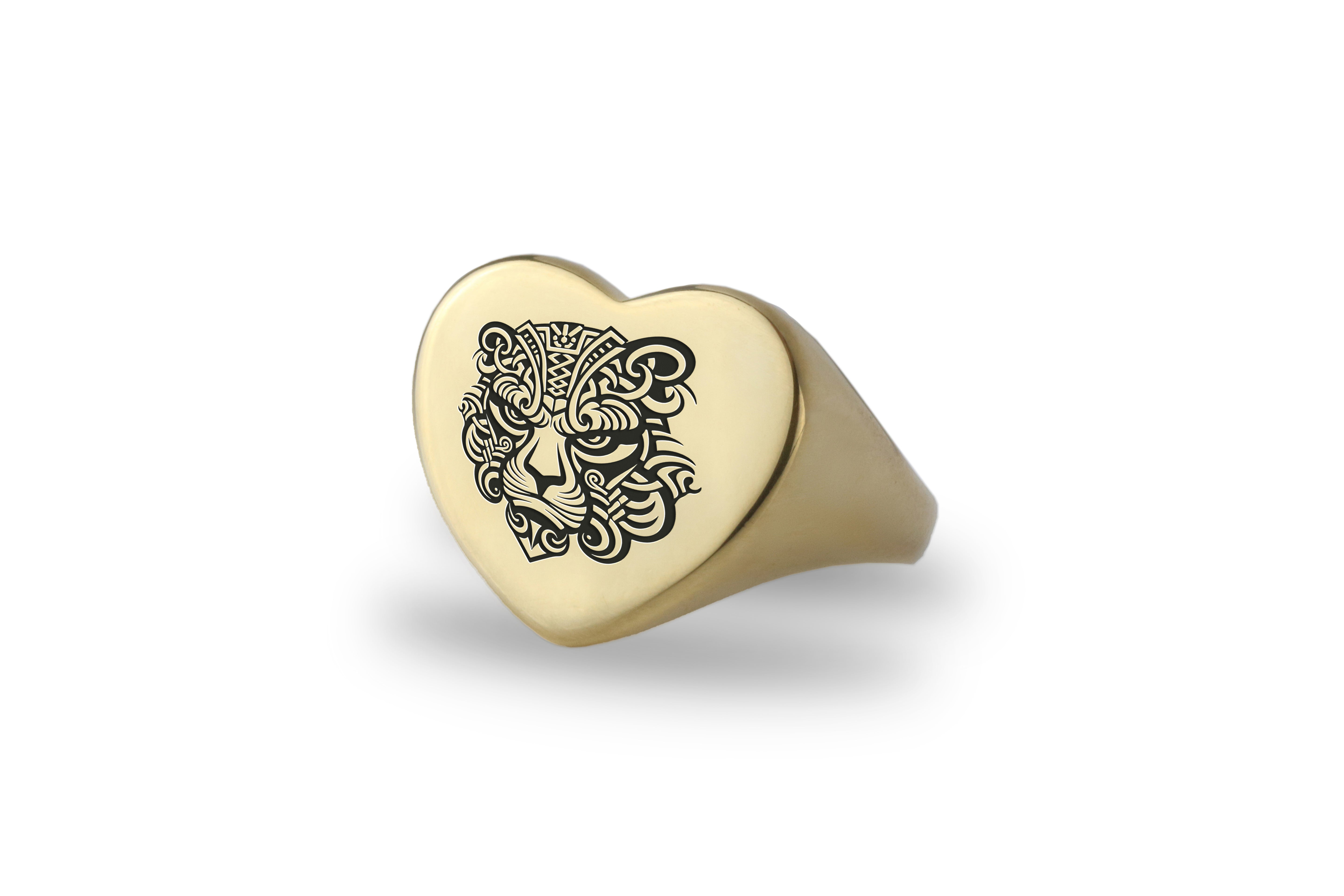 Heart Shaped Tiger Ring