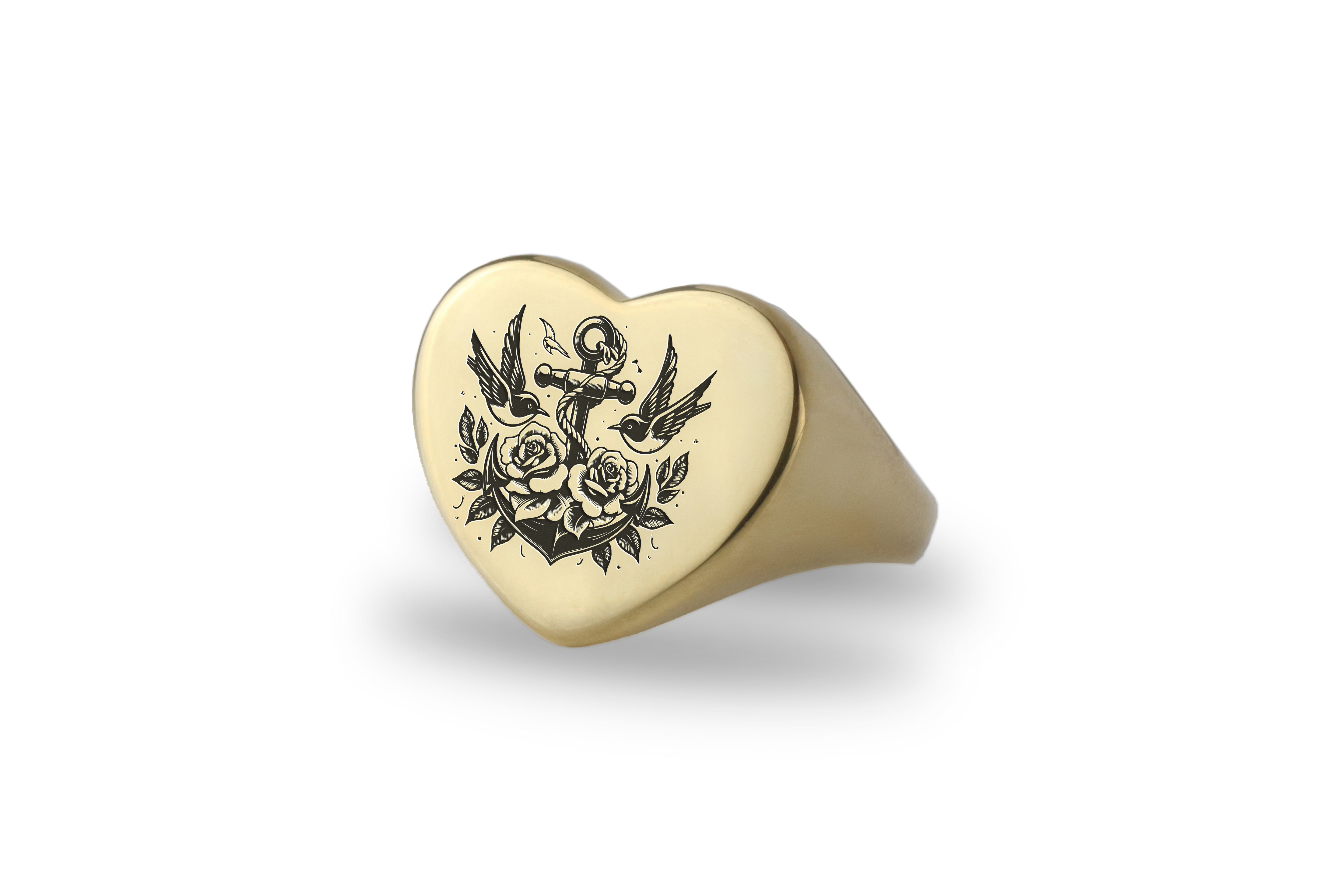 Sailors Anchor Signet Ring