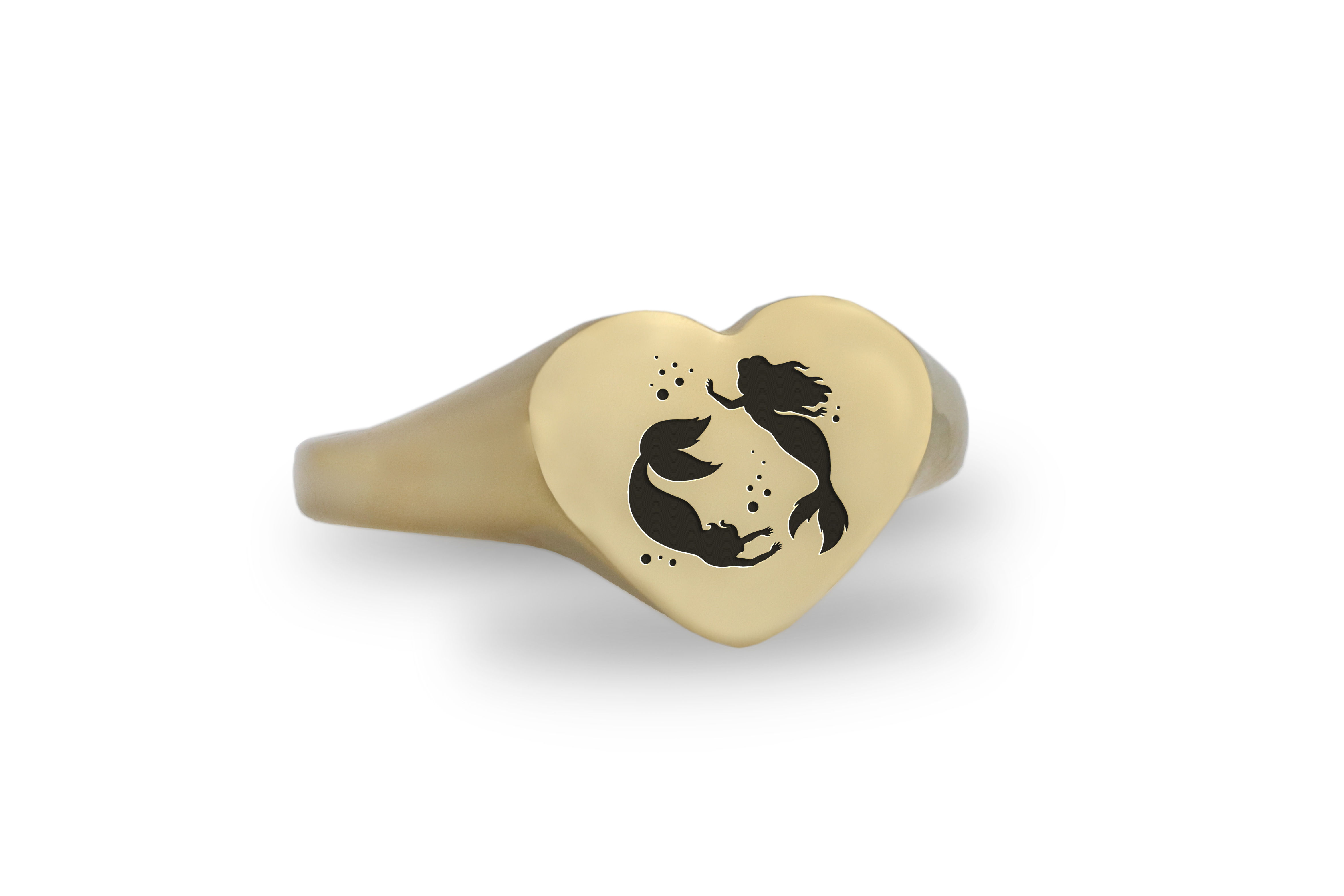 14k Gold Mermaid Signet Ring