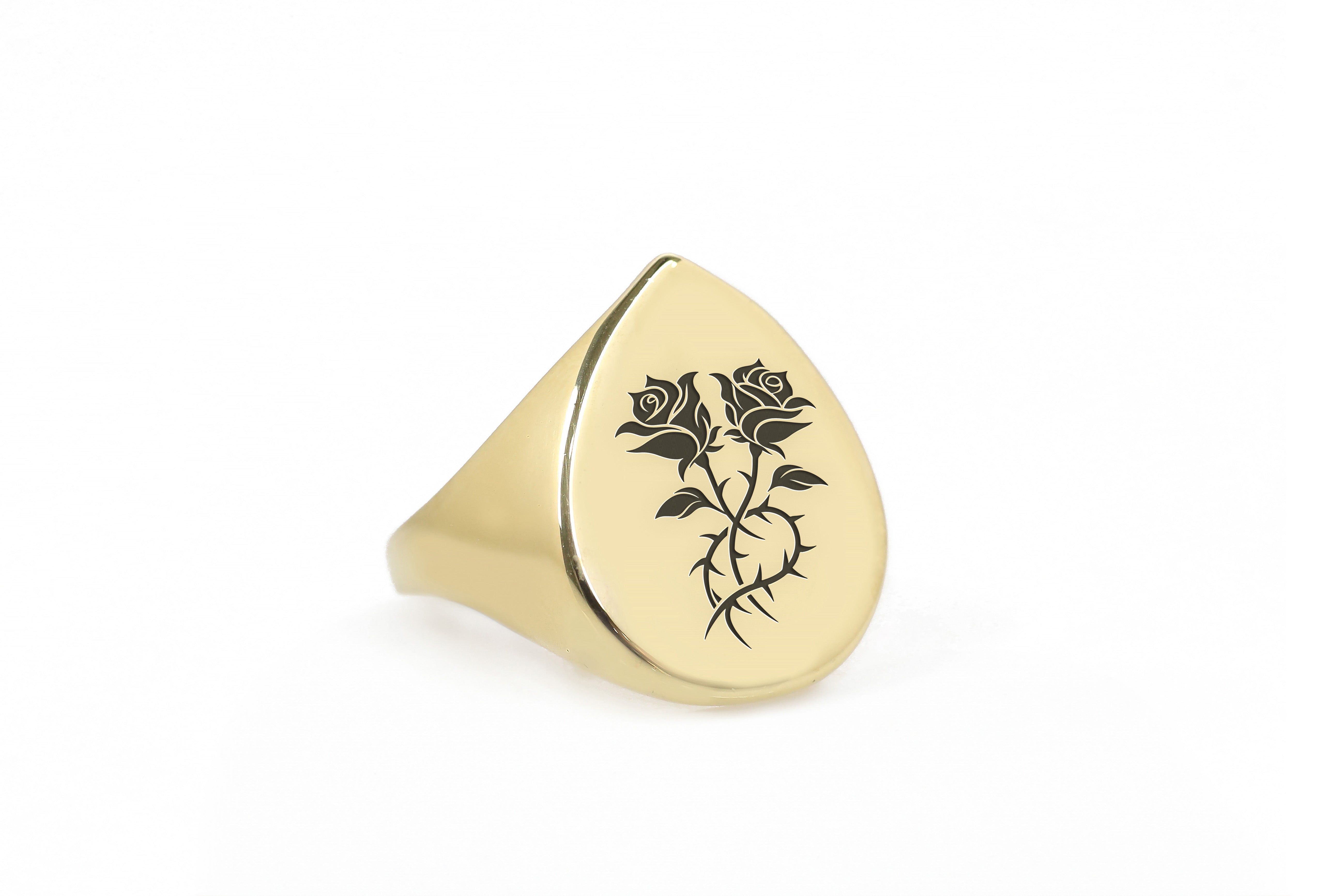 Custom Rose Signet Ring