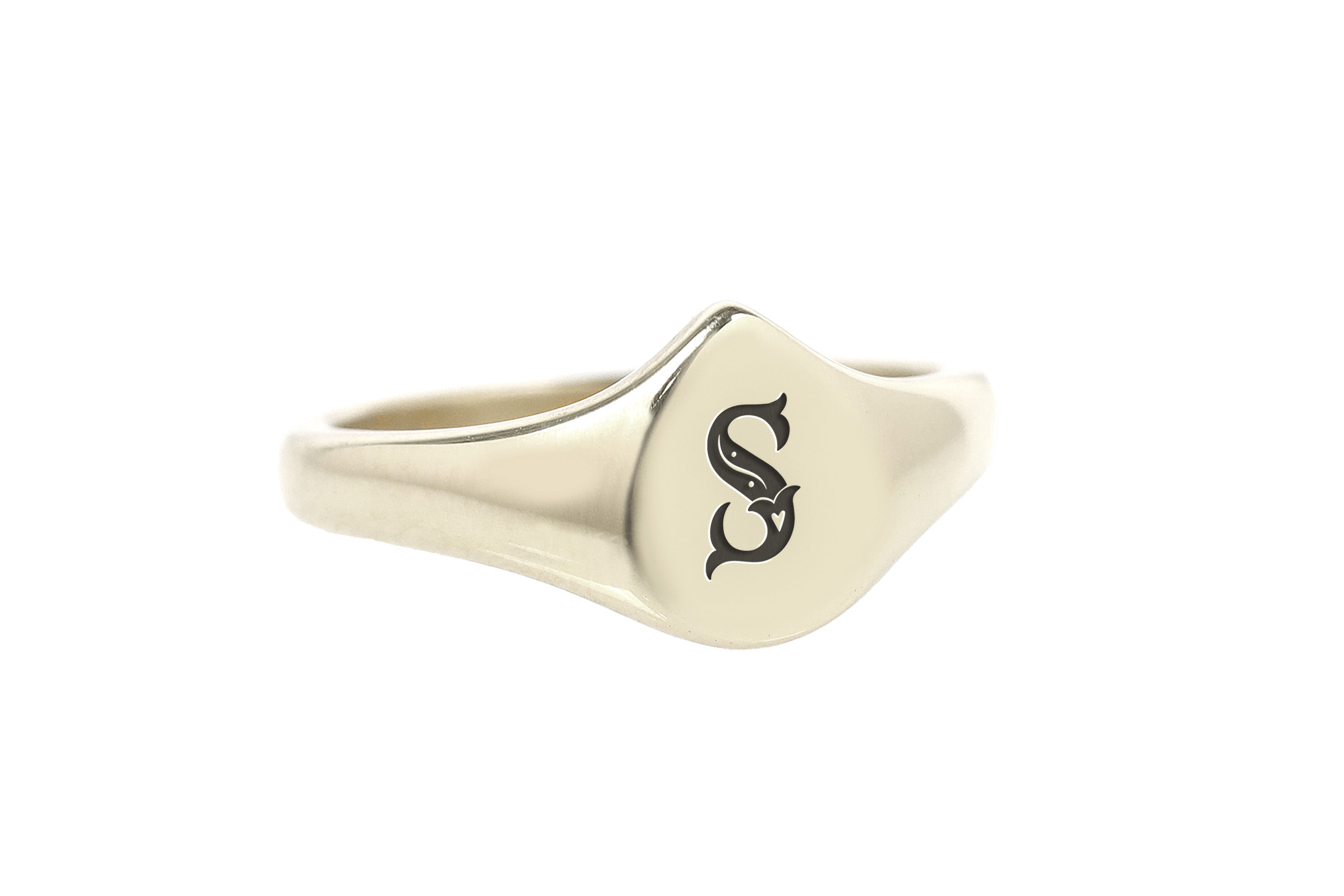Engraved Poker Letter Ring