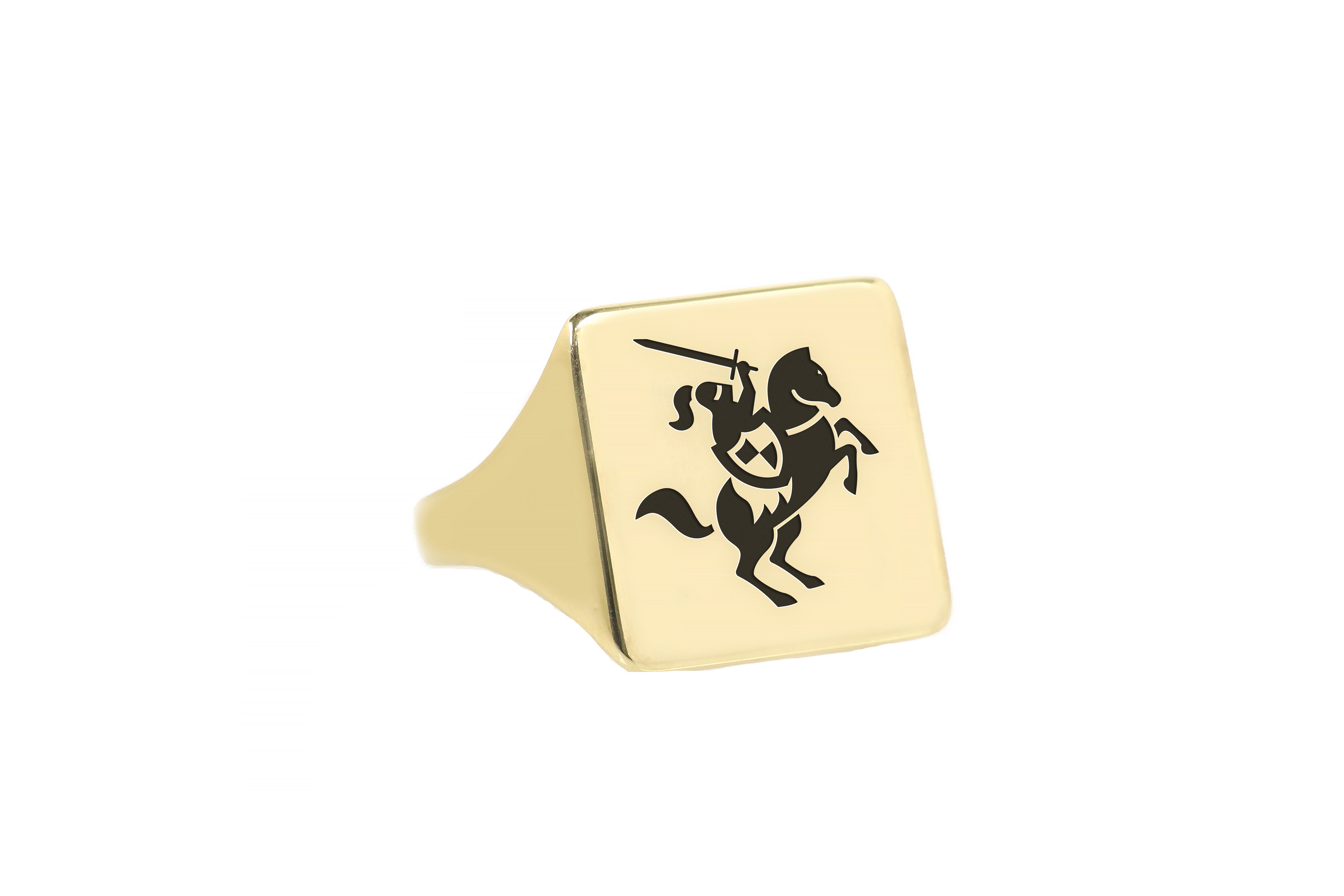 Engraved Knight Signet Ring