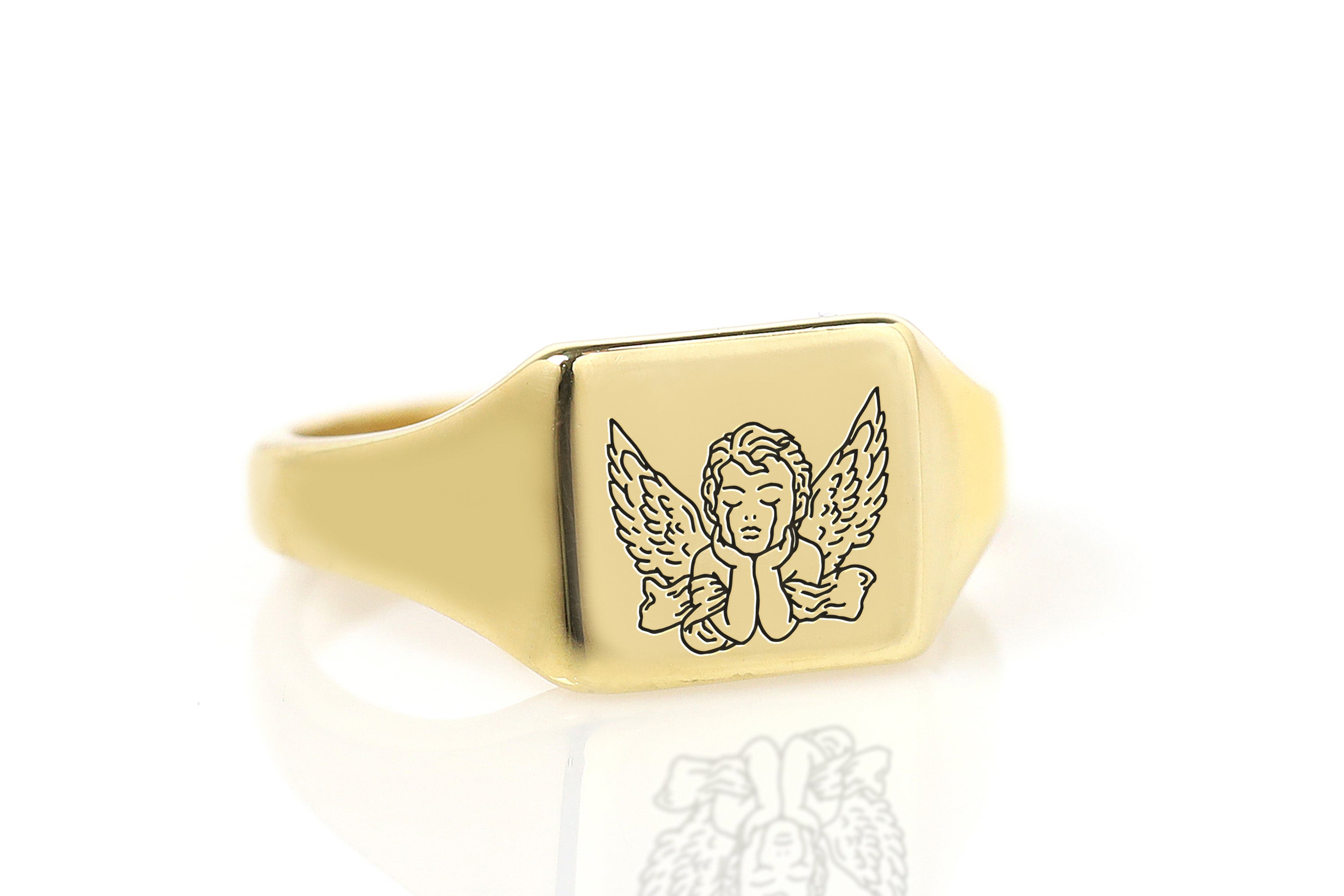 Engraved Cute Cupid Ring