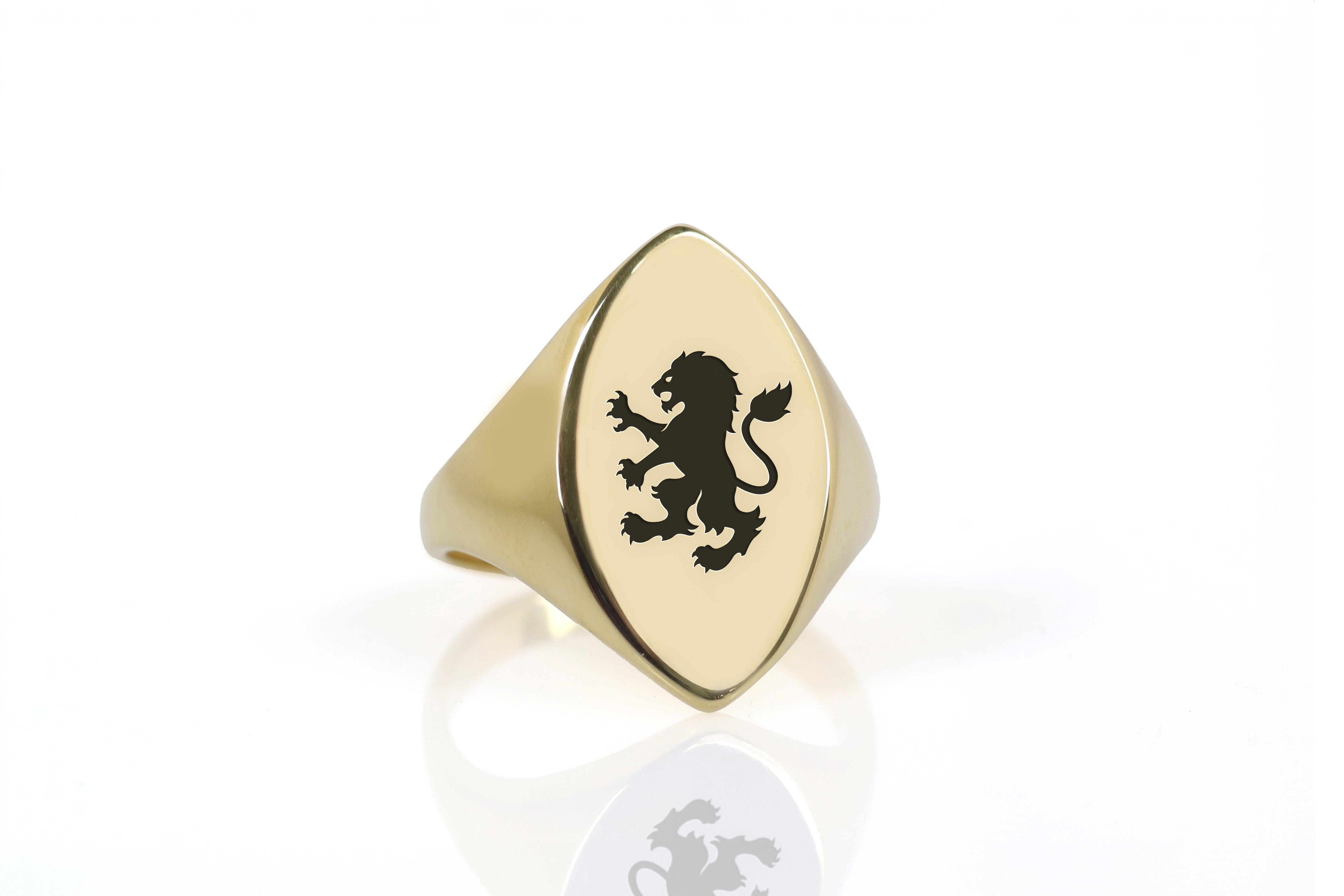 Gold Lion Signet Ring