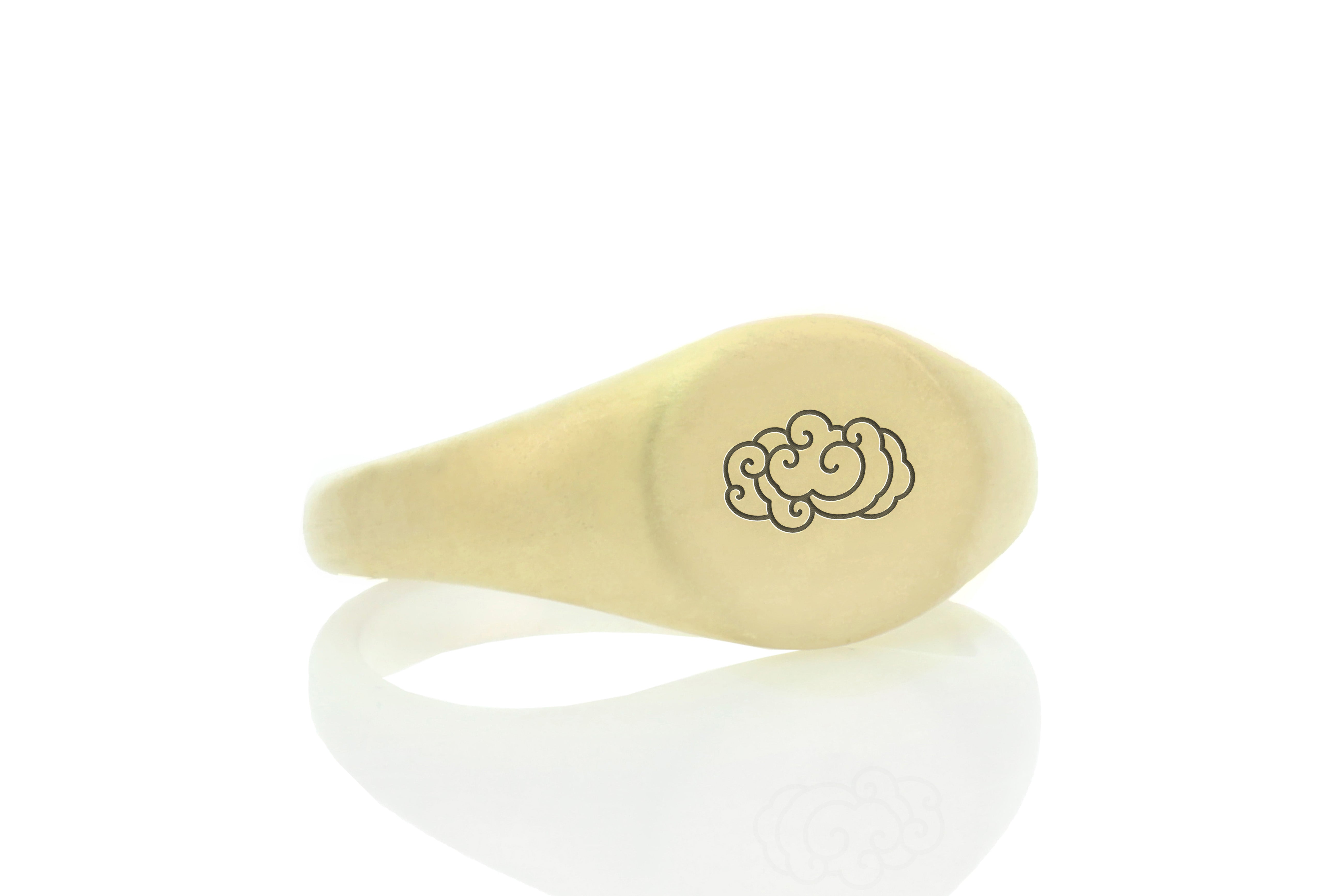 14k Gold Cloud Signet Ring