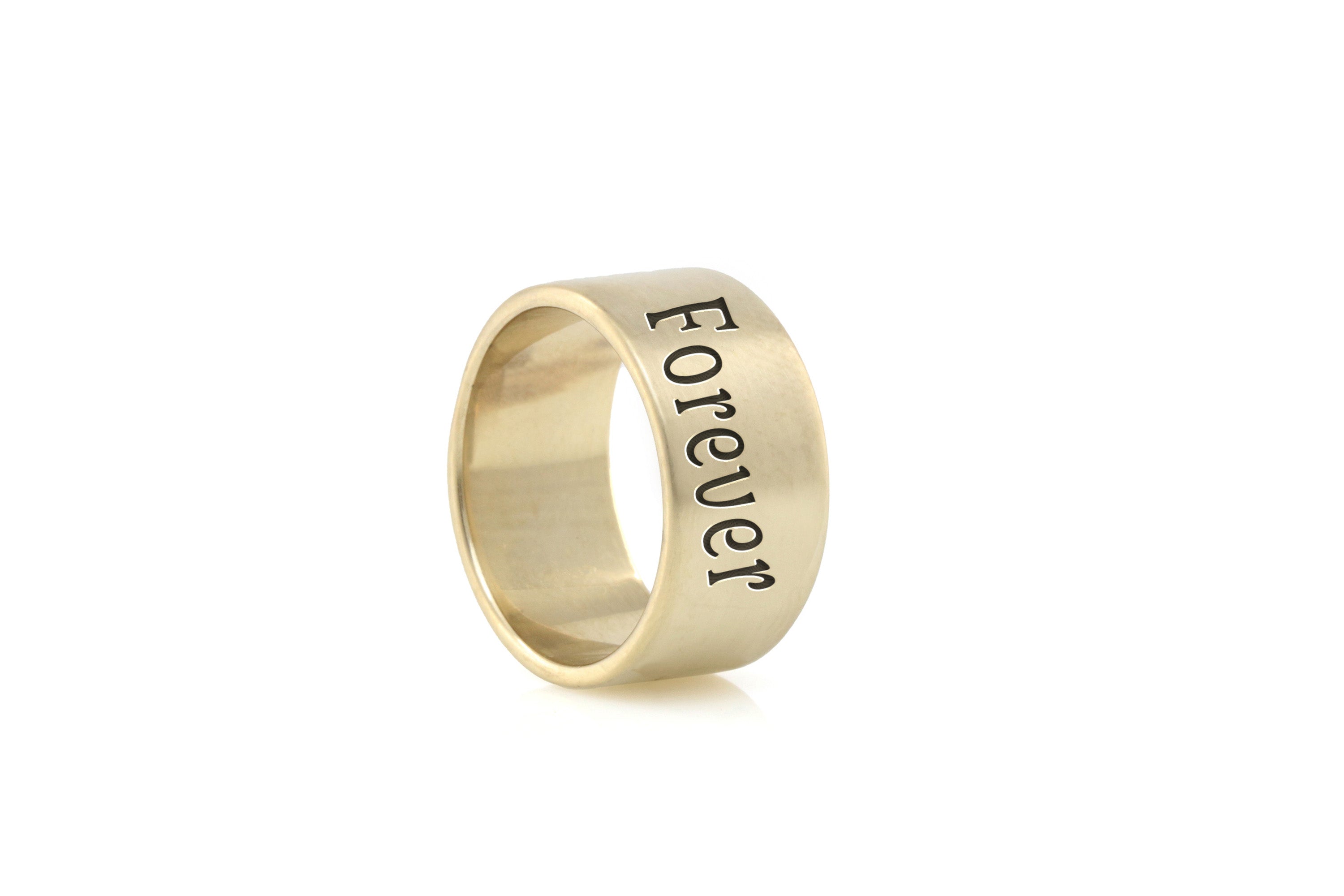Custom Text Wide Band Ring