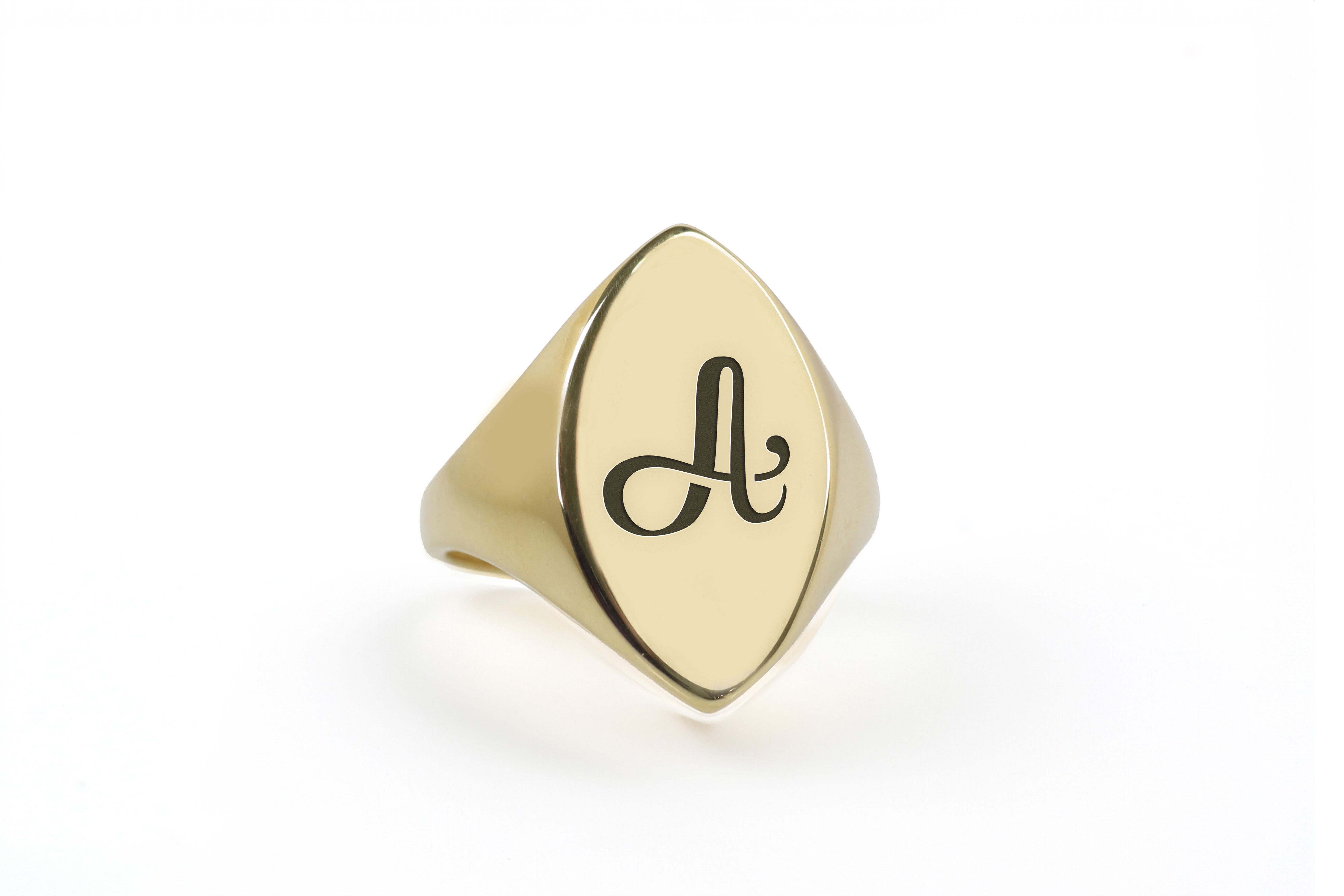 Engraved Vintage Letter Ring