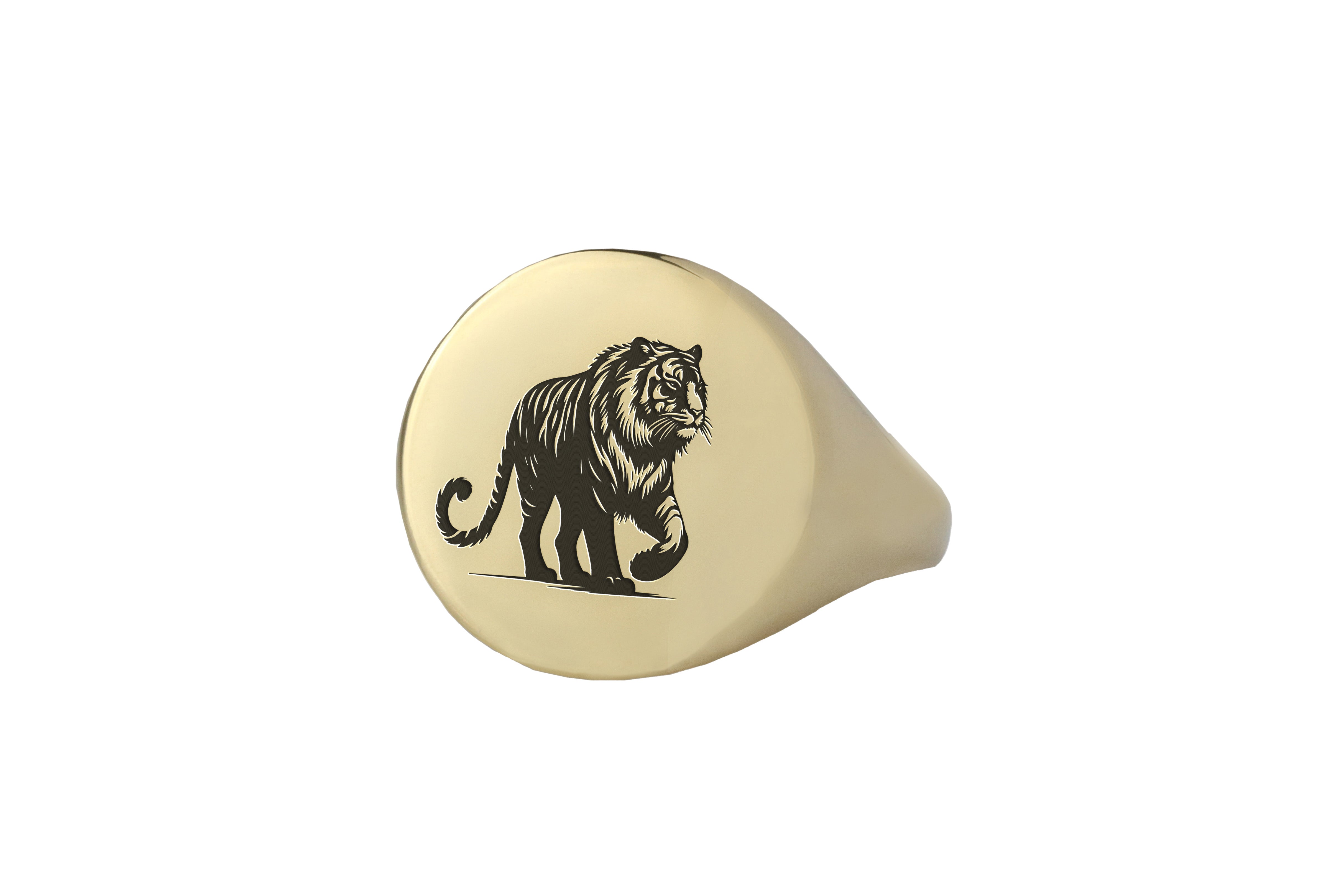 Custom Tiger Engraved Ring