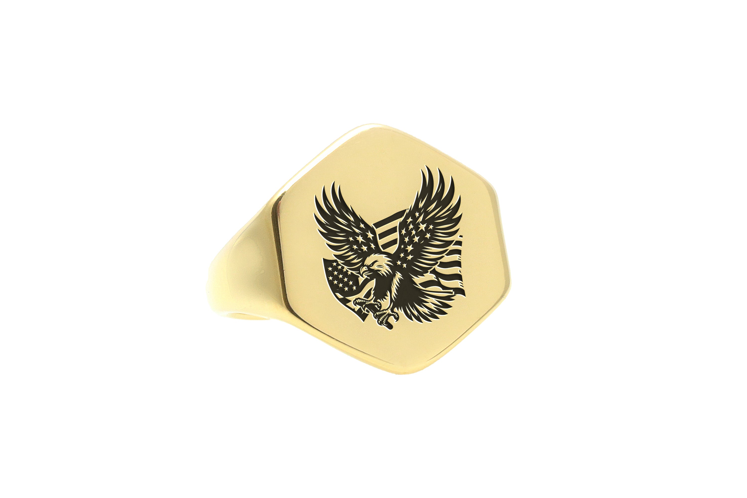 14k Gold American Veterans Signet Ring