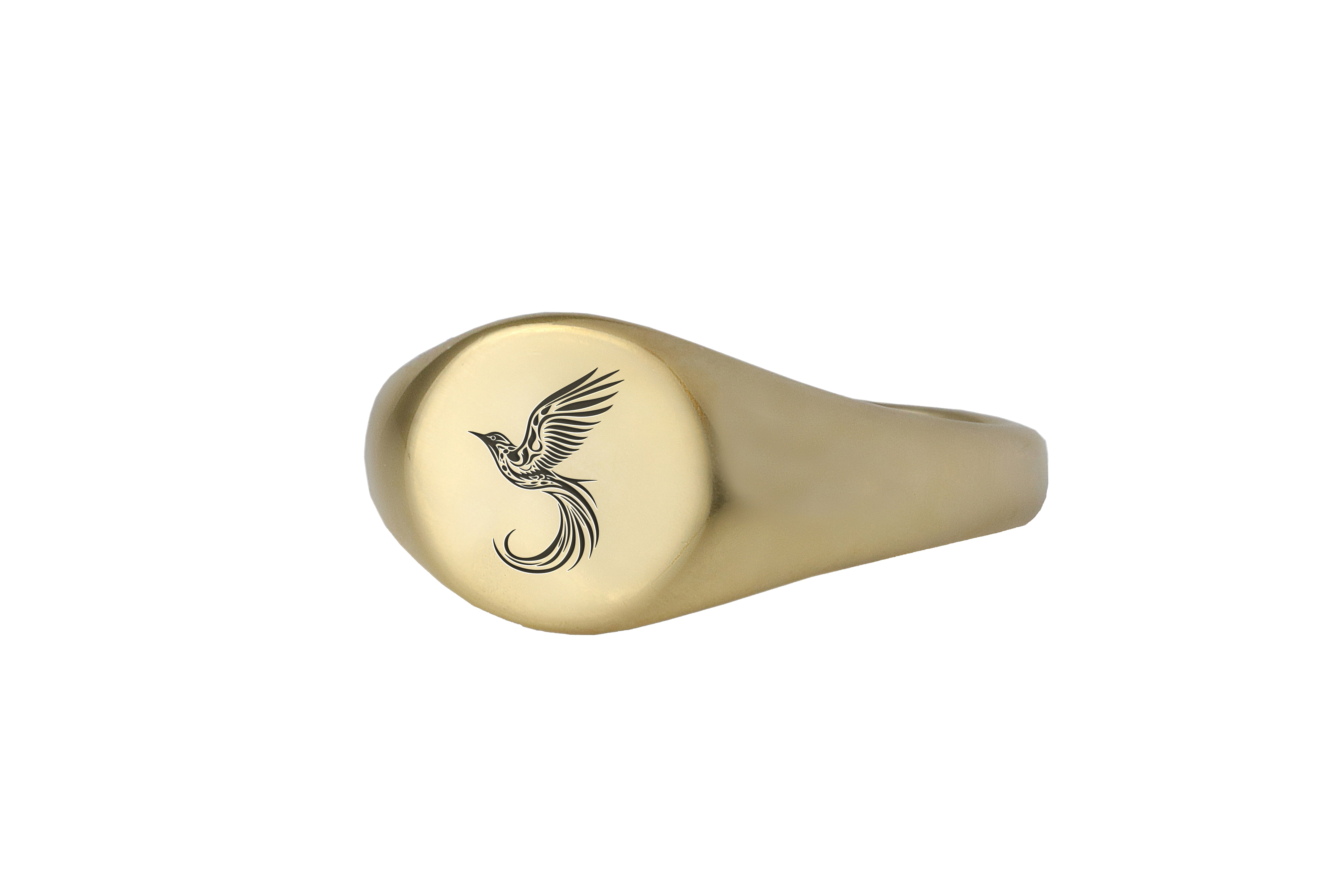 14k Gold Bird Signet Ring