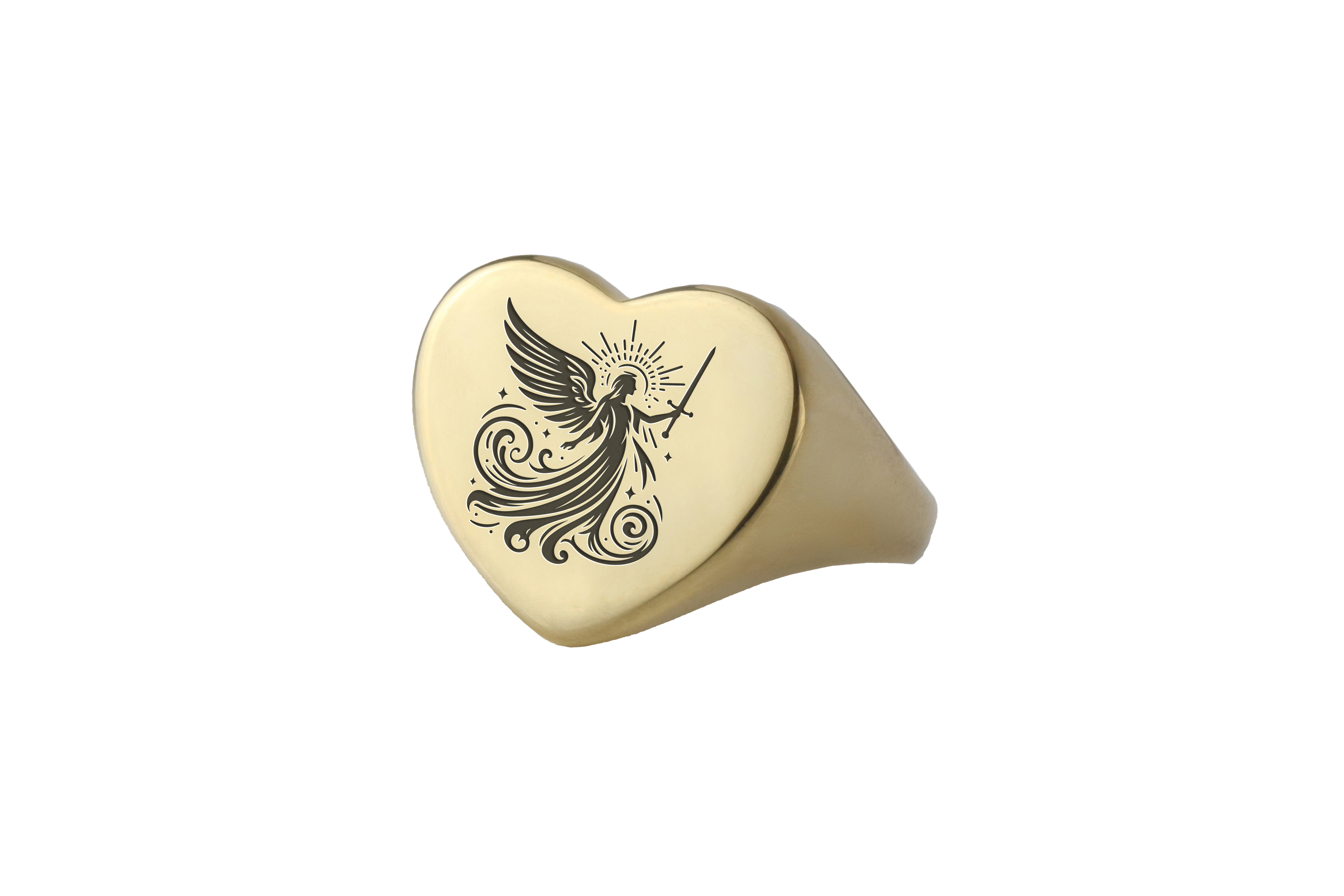 Heart Shaped Angel Ring