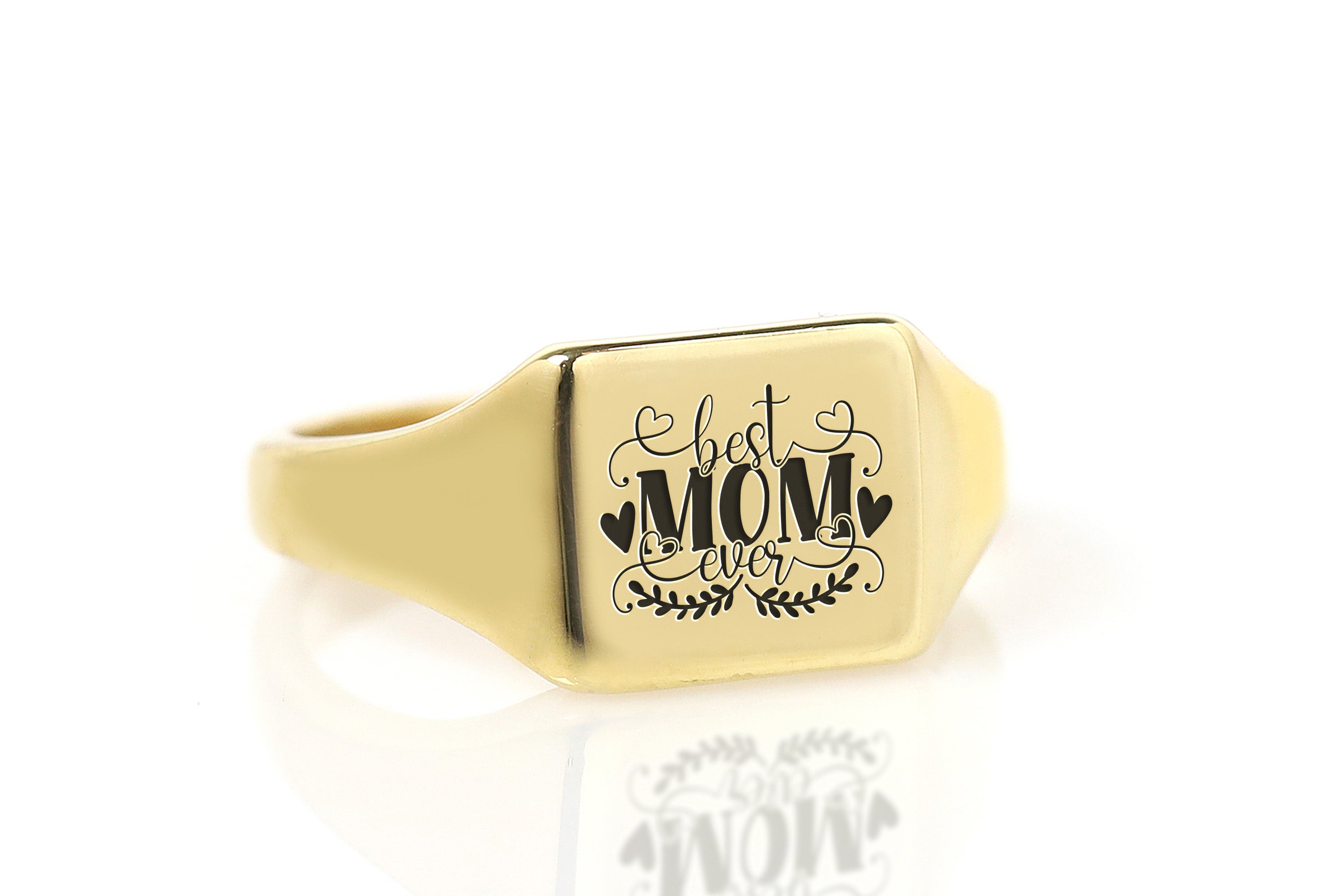 Best Mom Ever Gold Signet Ring