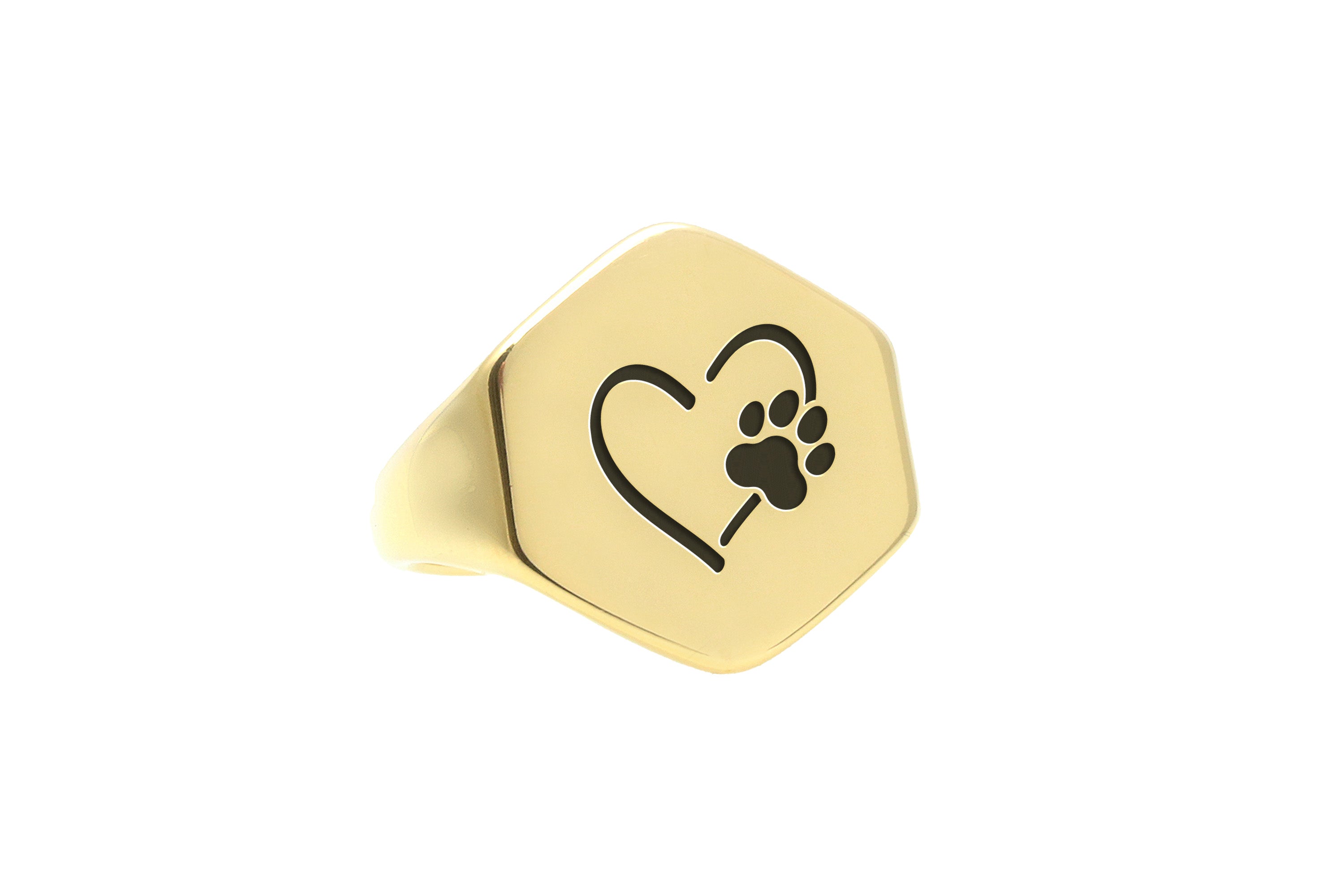 Dog Paw Engraved Ring