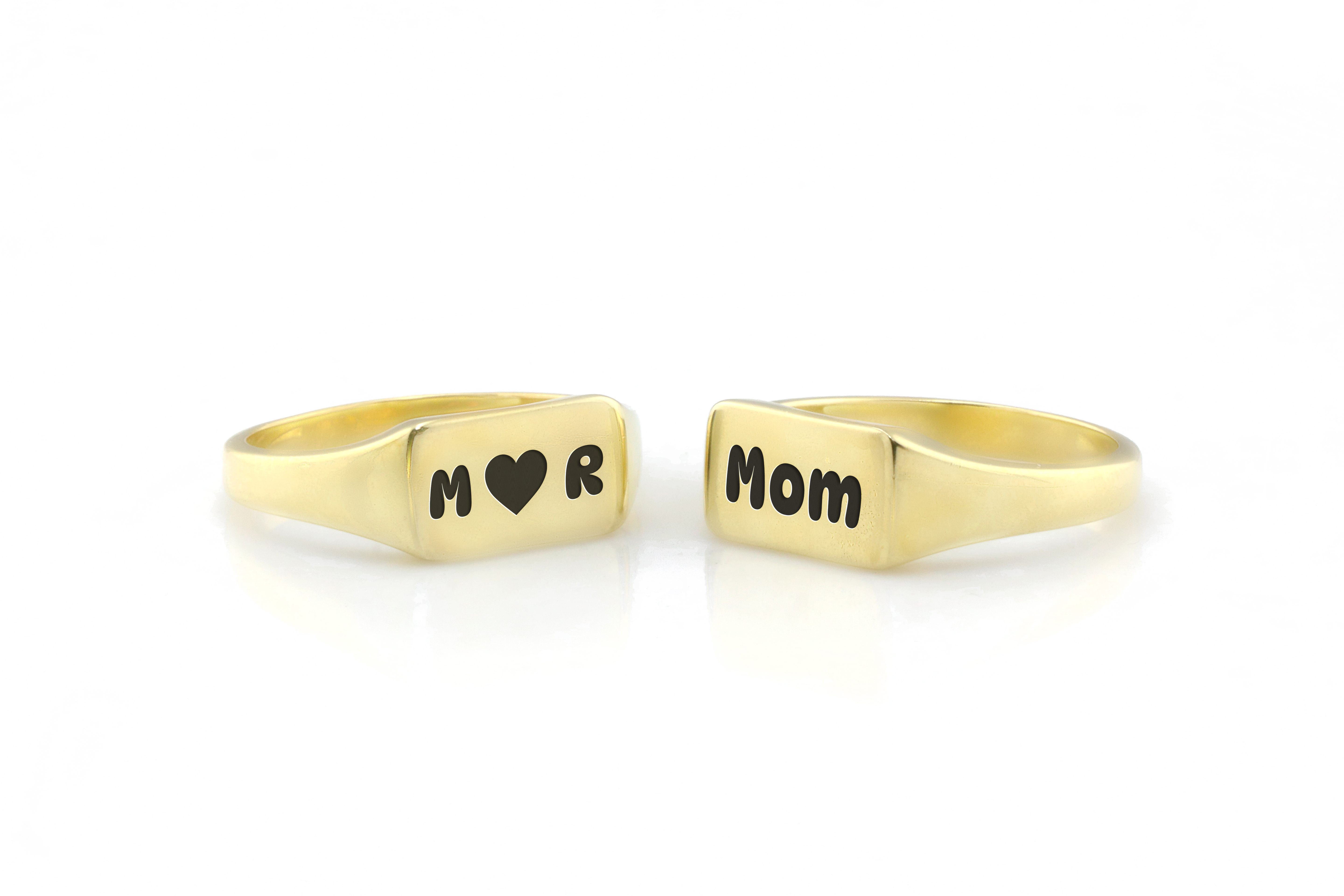 Bold Letters Engraved Ring