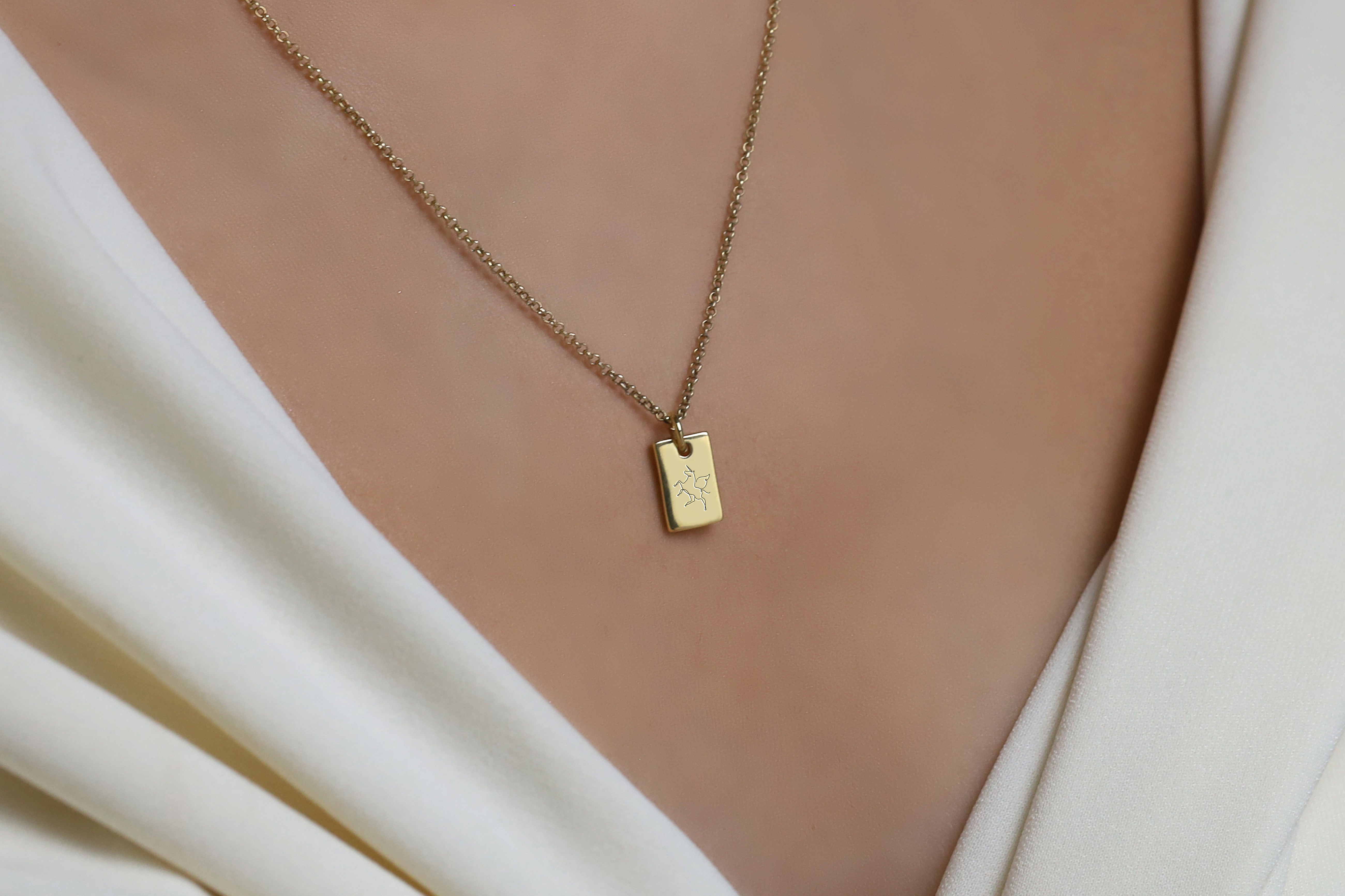 14k Gold Unicorn Pendant Necklace