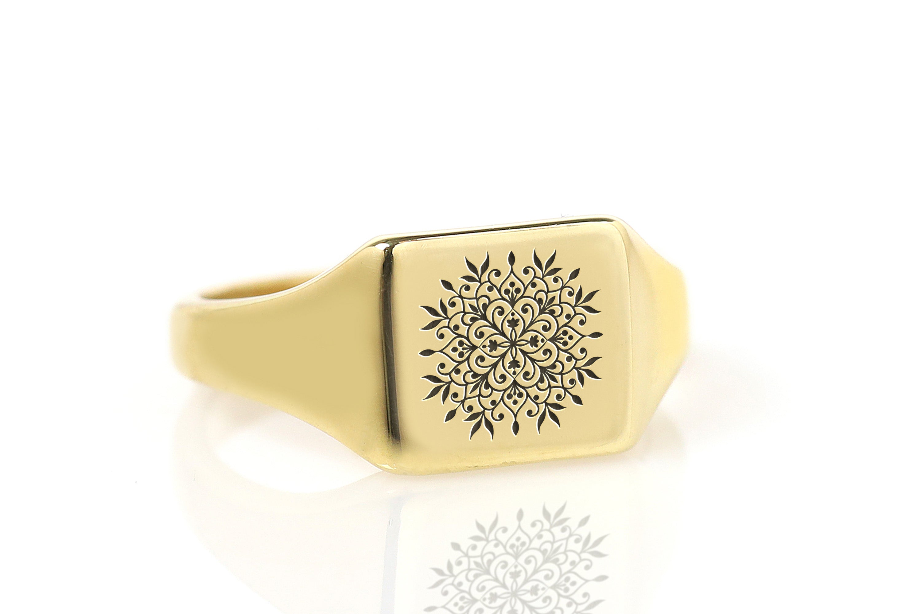Engraved Floral Gold Ring