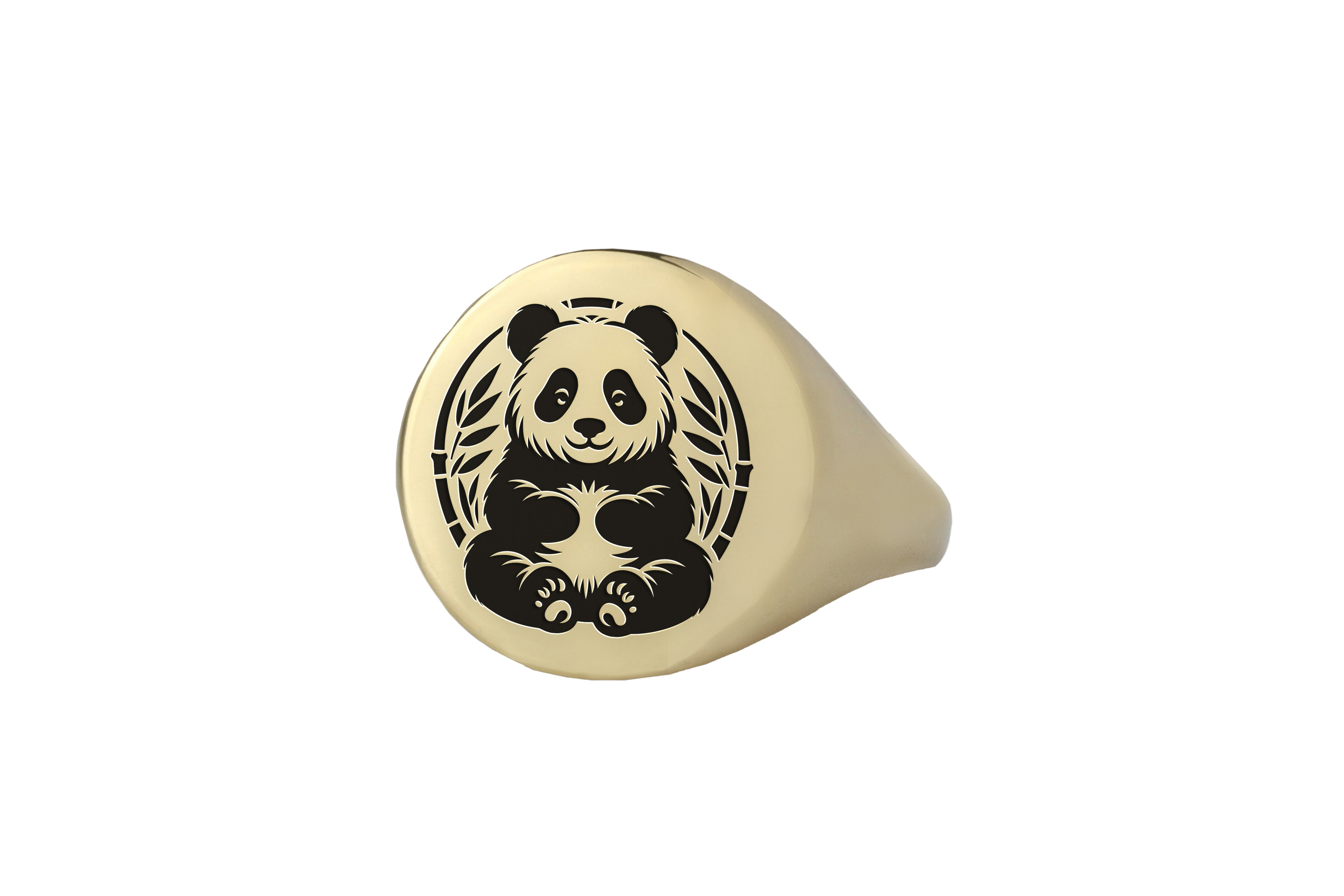Cute Panda Round Ring