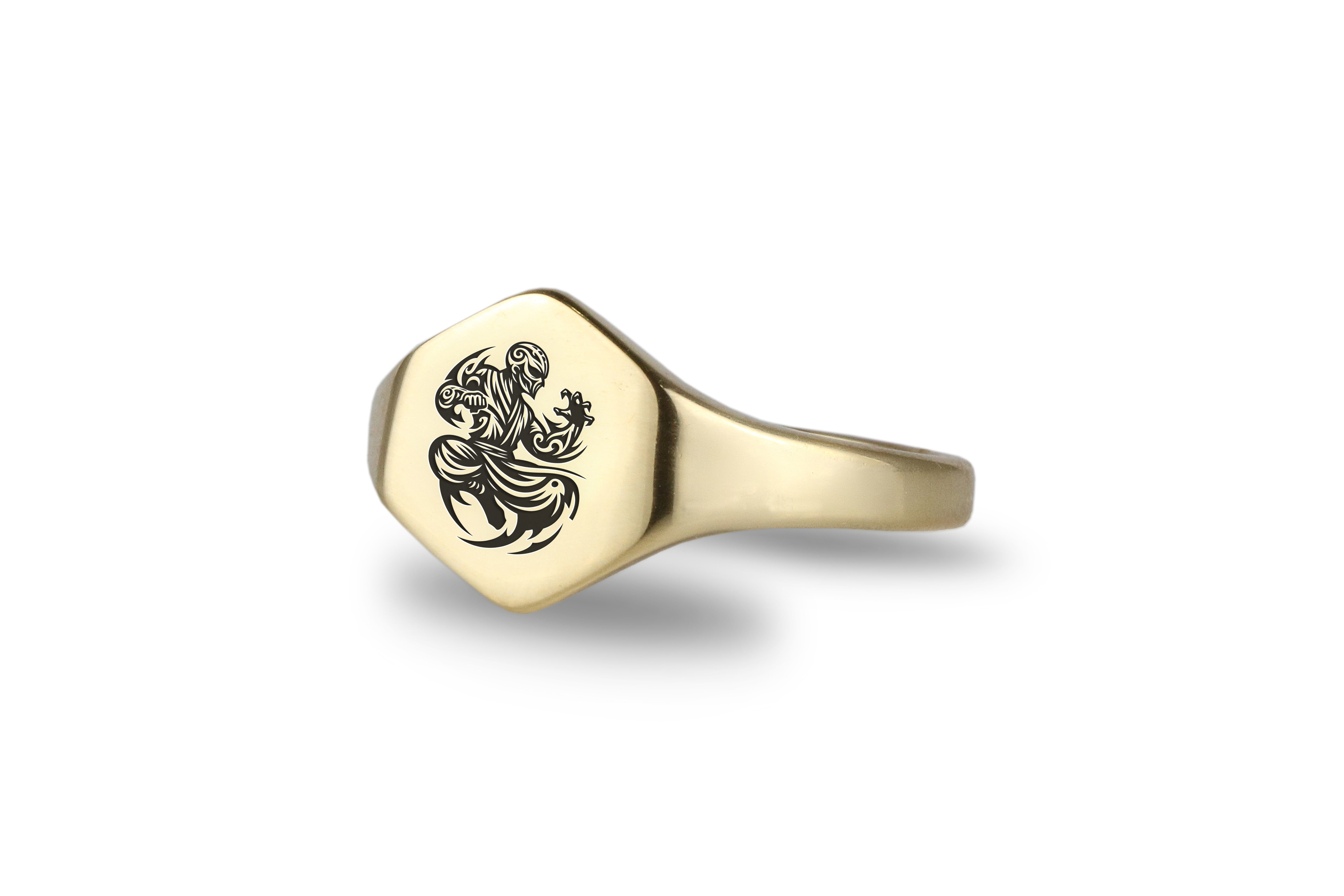Engraved Monk Signet Ring