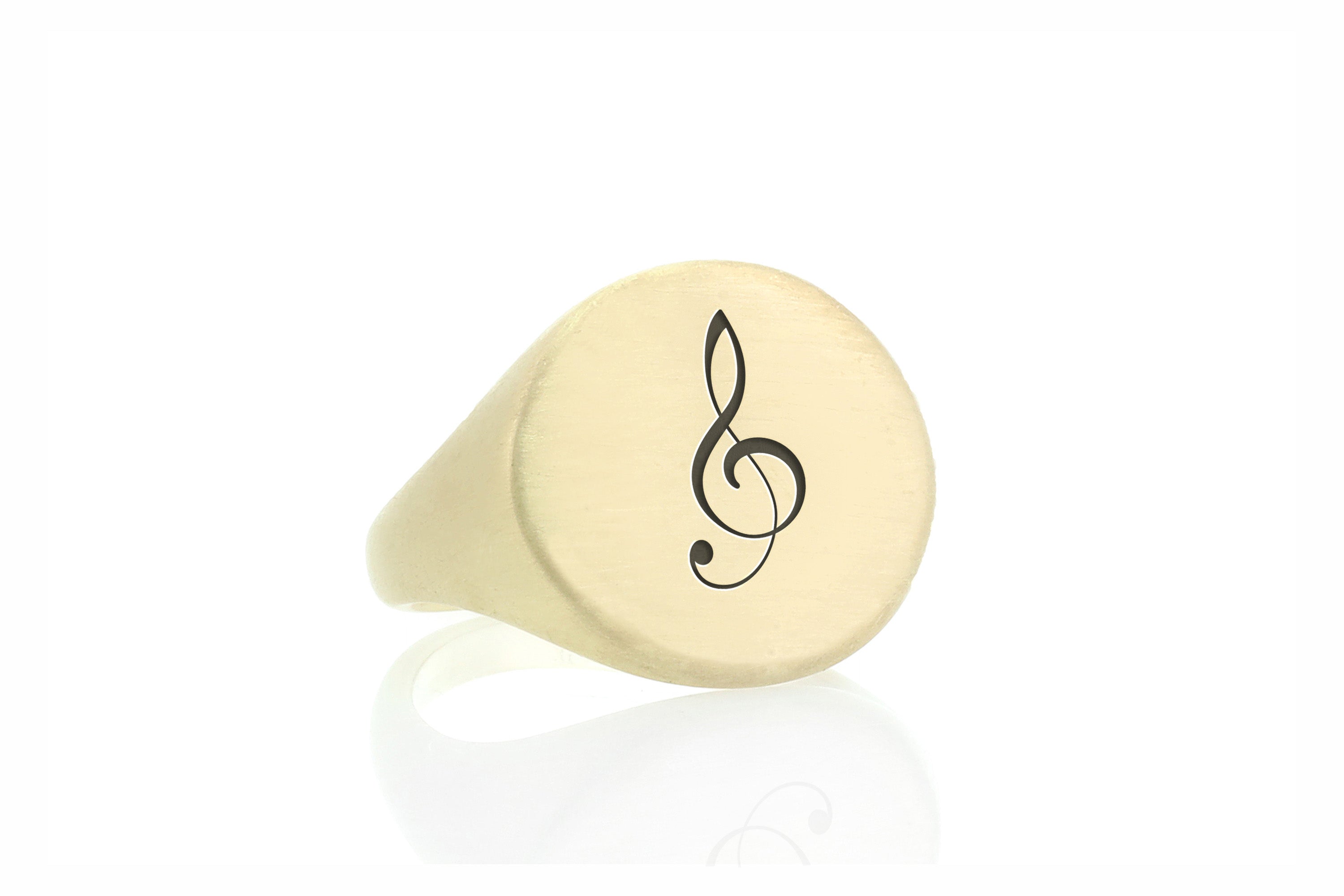Music Notes Gold Signet Ring