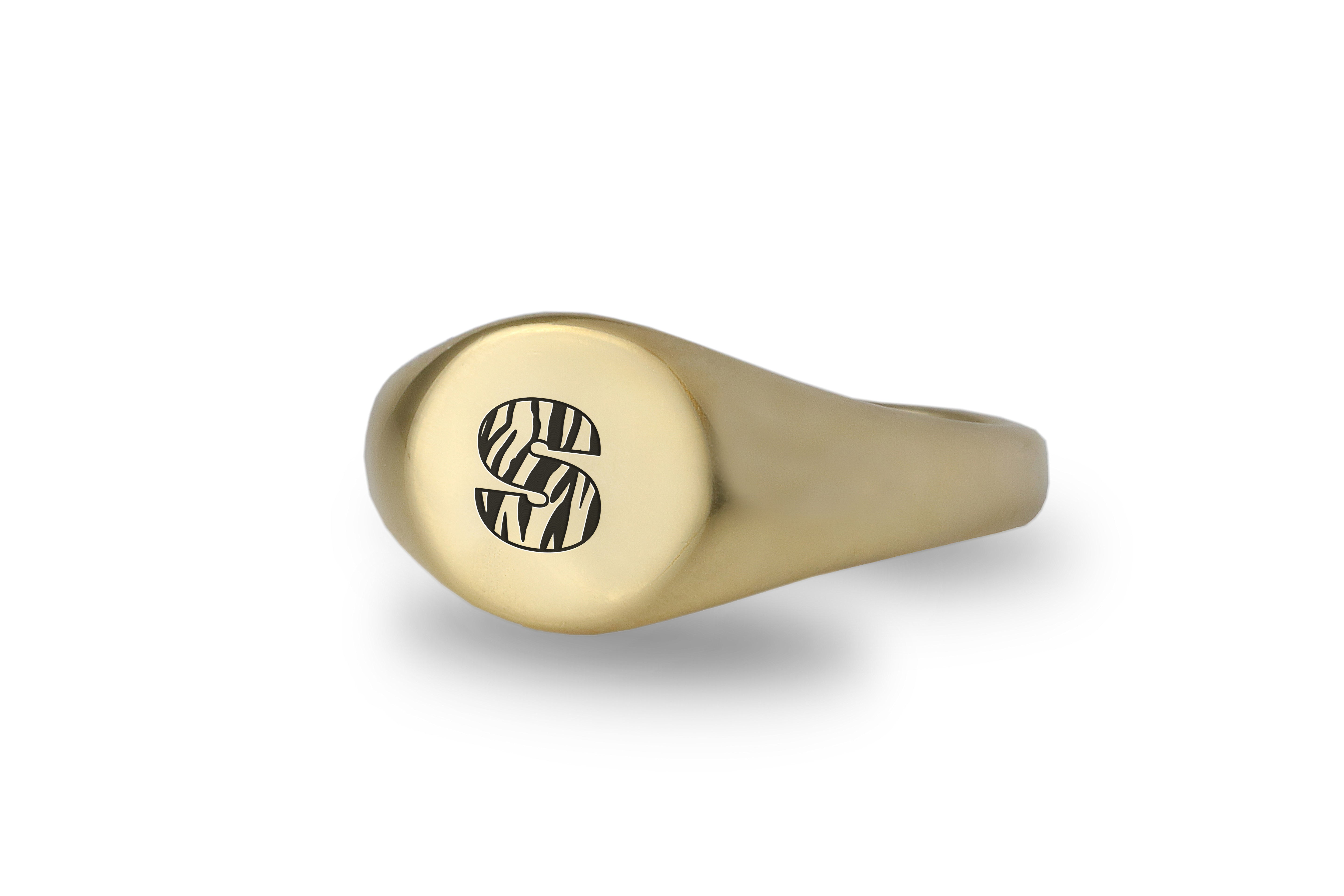 Custom Pattern Letter Signet Ring