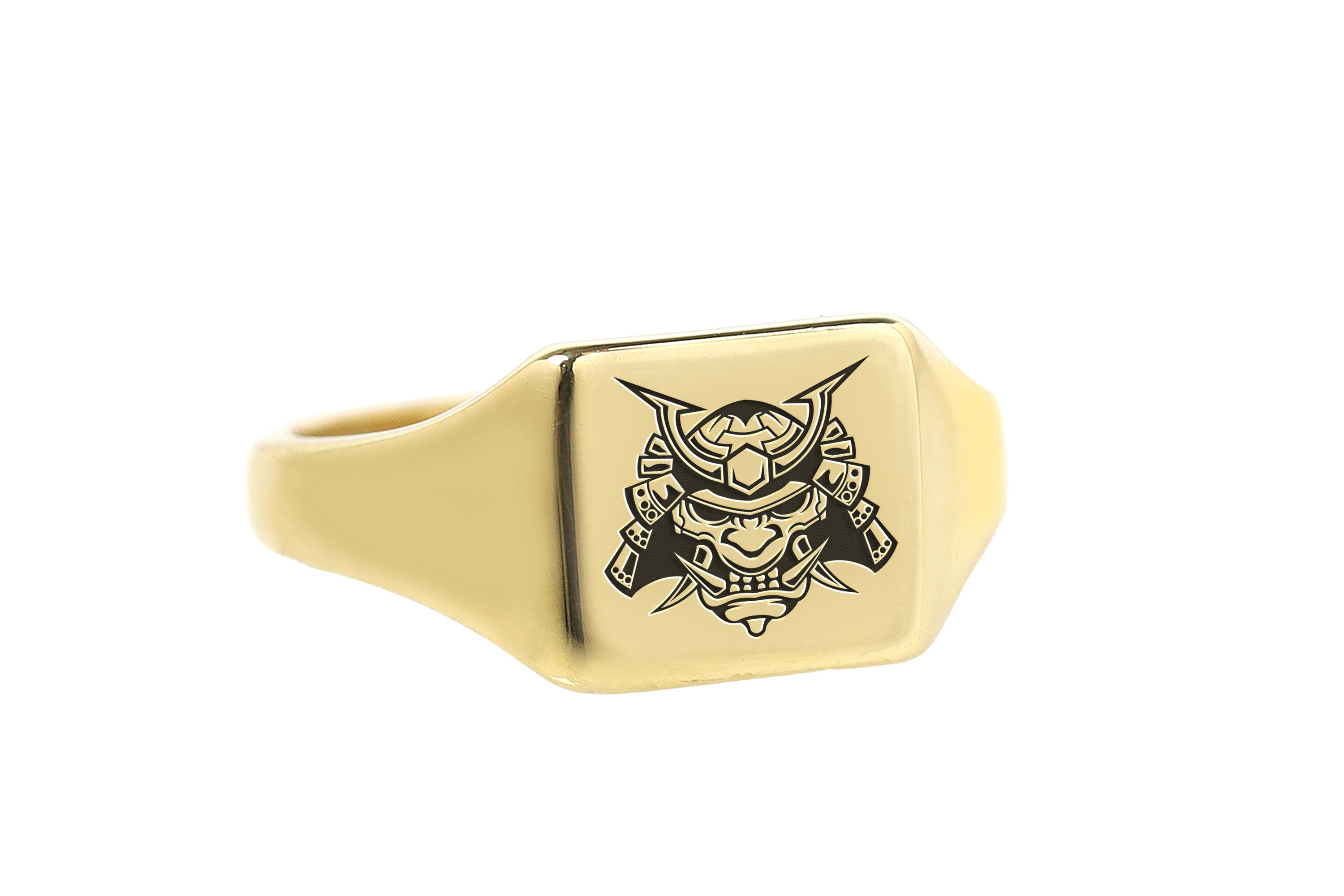 14k Gold Samurai Signet Ring