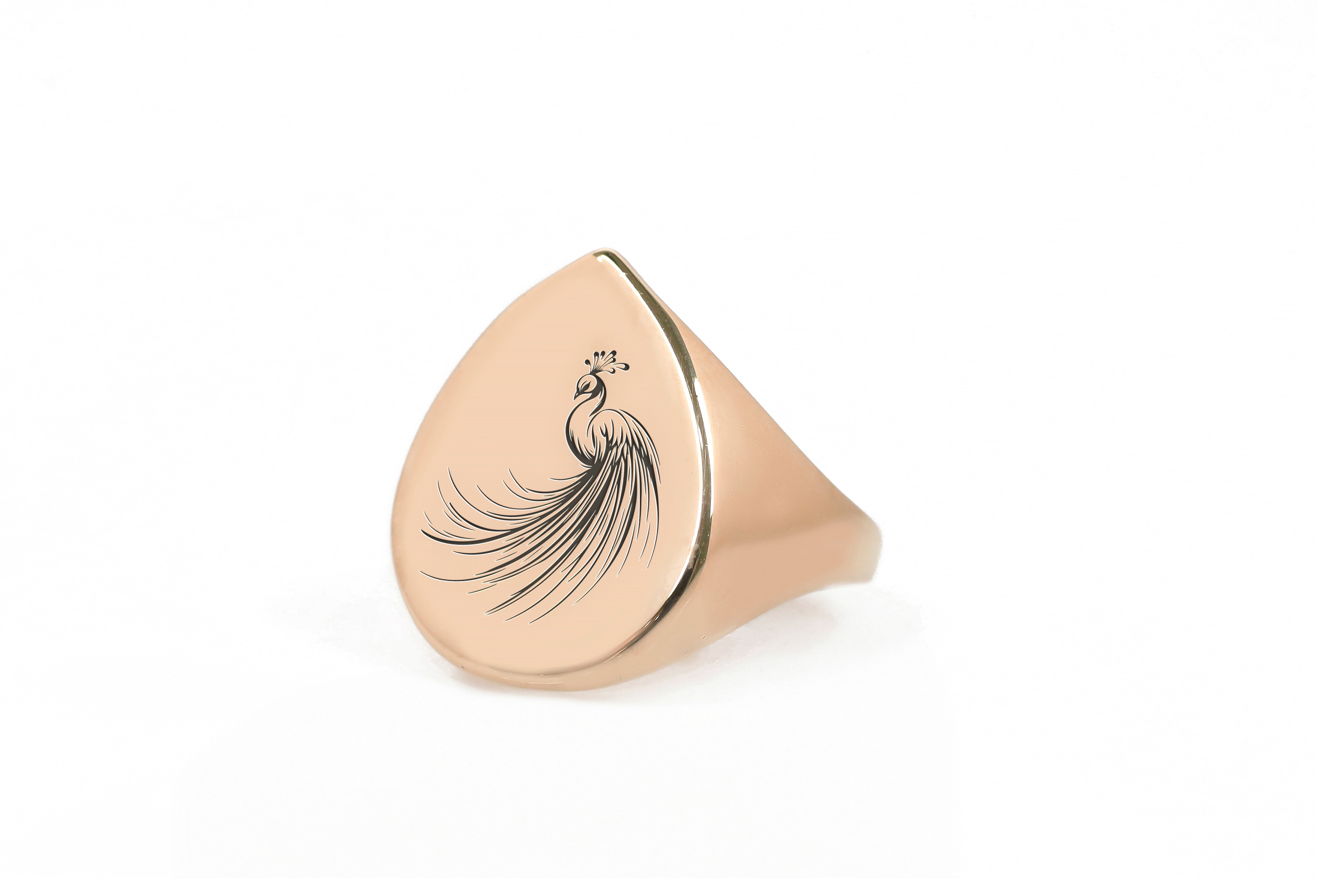 14k Rose Gold Peacock Ring