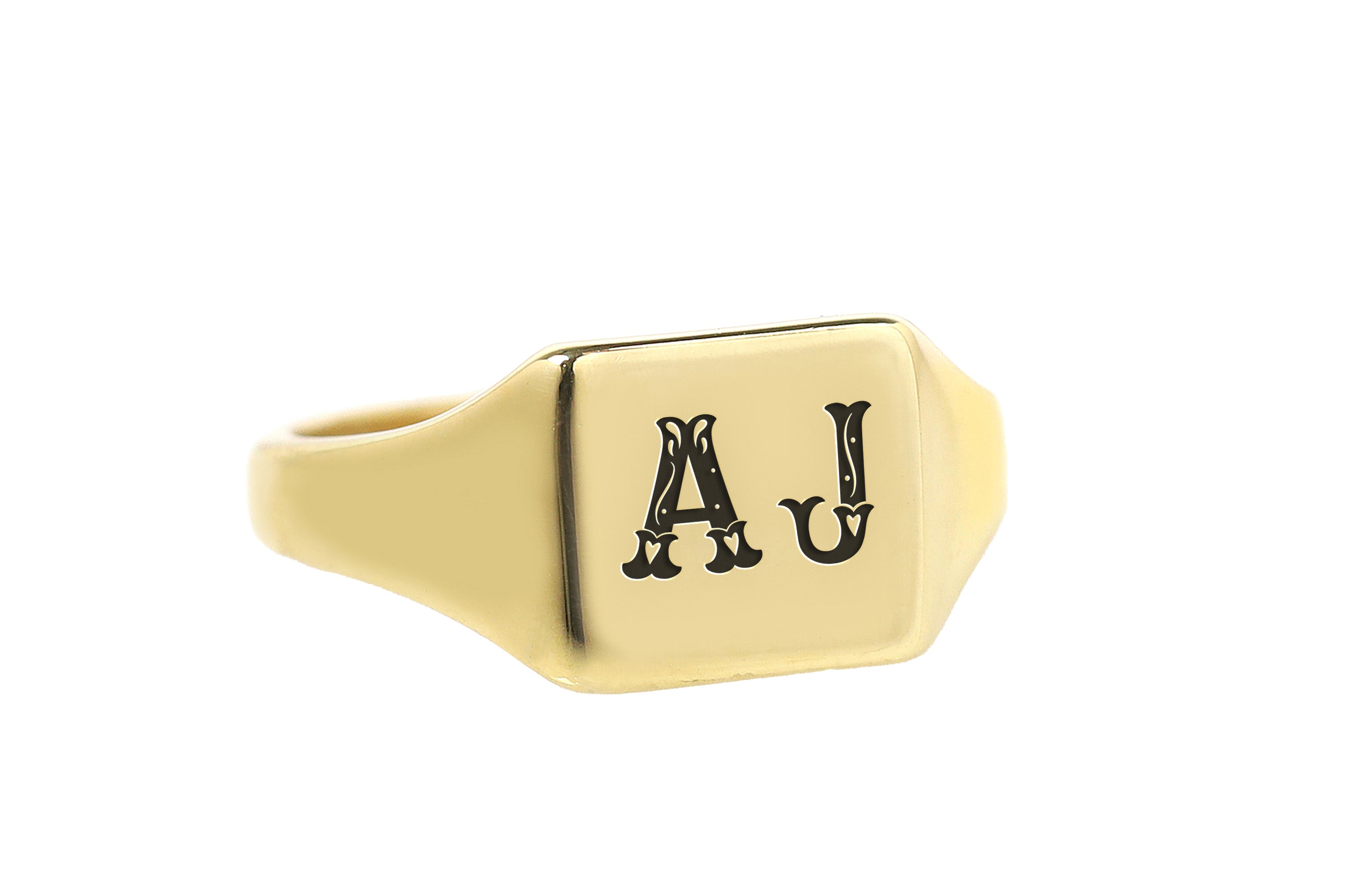 Gold Name Initial's Ring