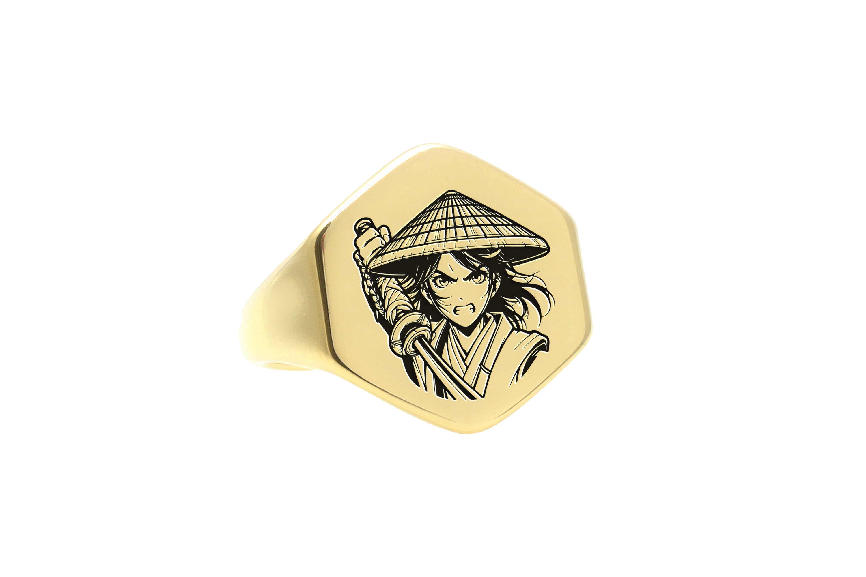 14k Gold Anime Signet Ring